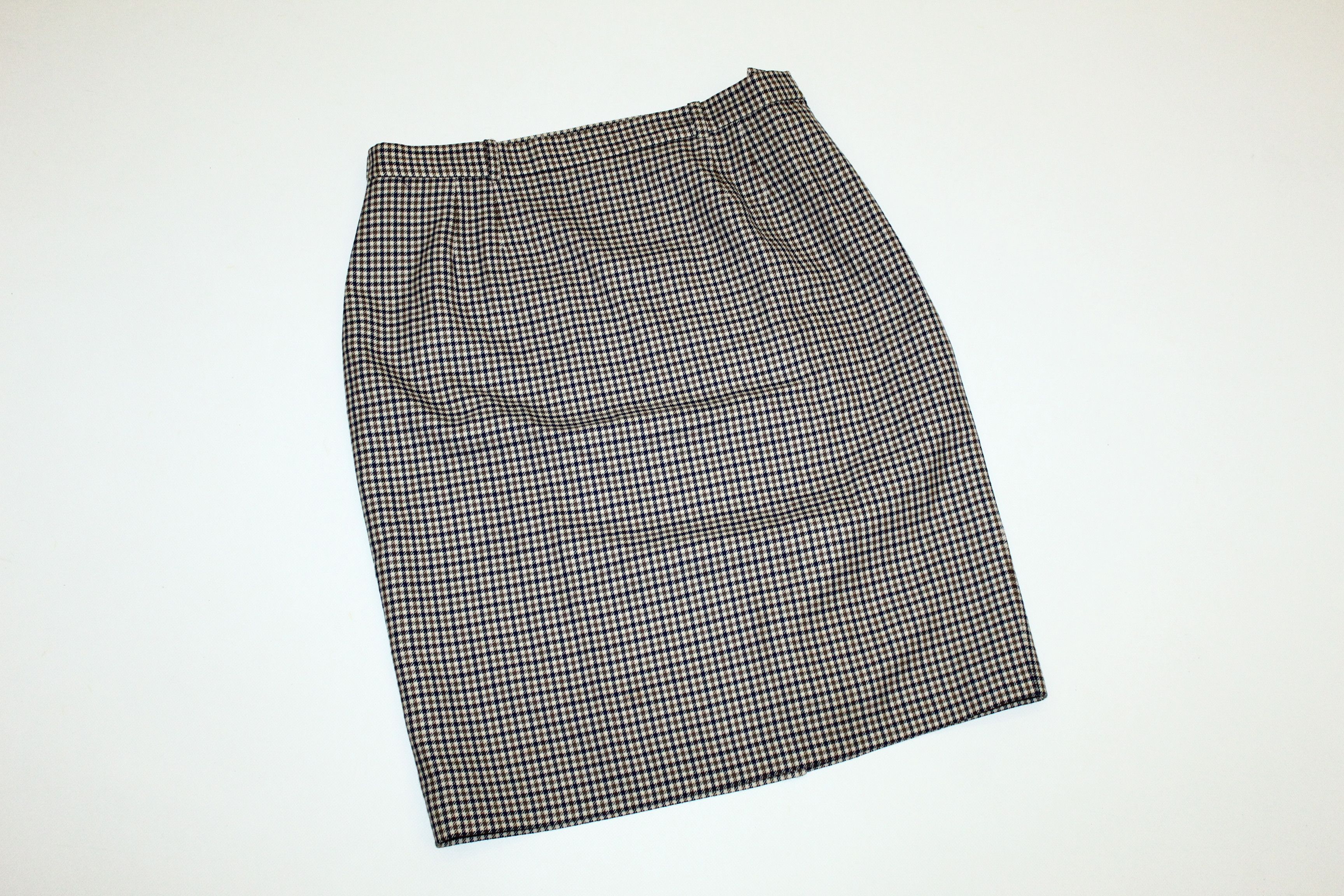Aquascutum VTG Aquascutum York Club Checker Wool Trapeze Skirt Size 34" / US 12 / IT 48 - 2 Thumbnail