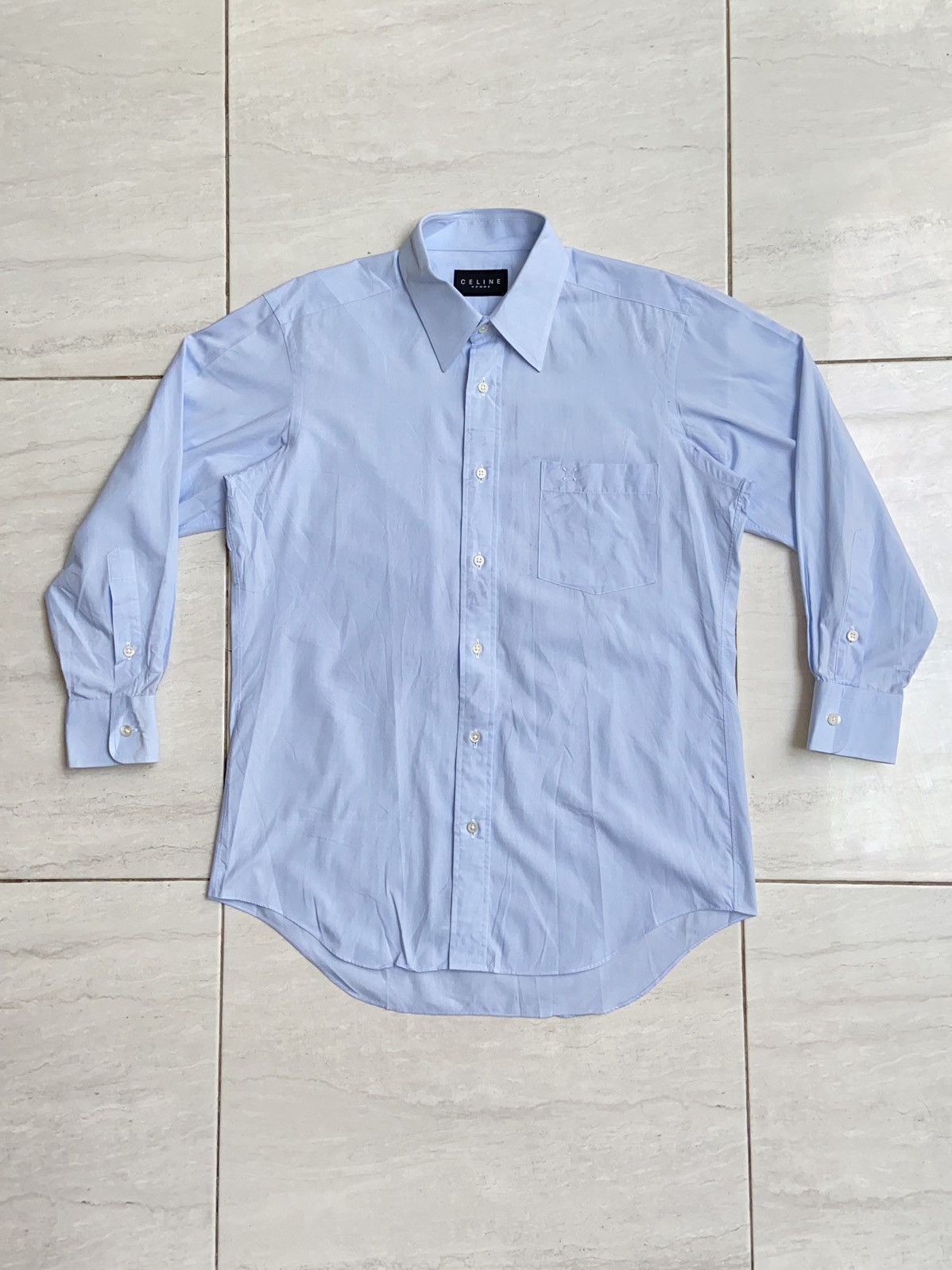Celine CELINE HOMME Blue Shirt Size US S / EU 44-46 / 1 - 1 Thumbnail