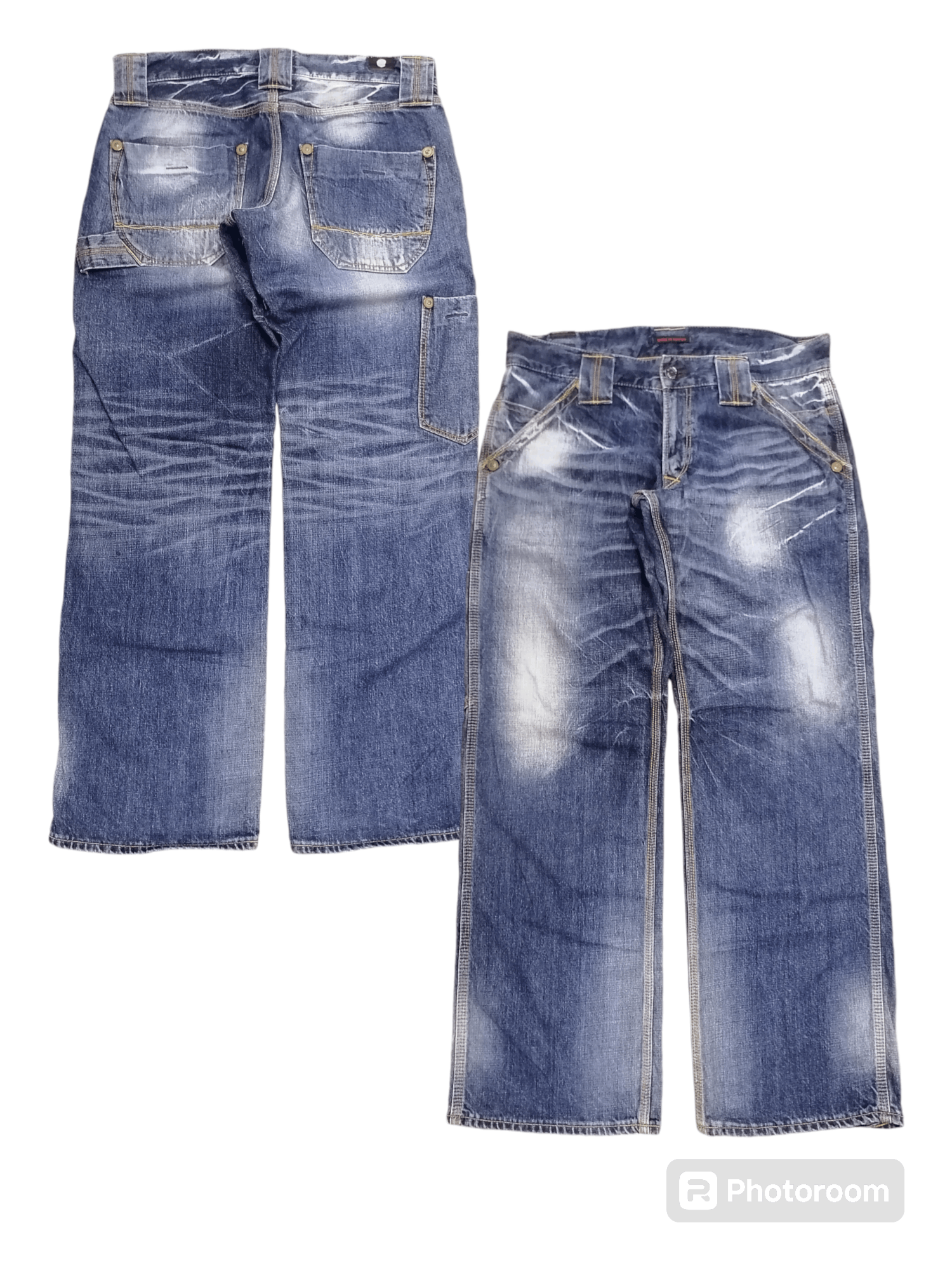 Japanese Brand Baggy Jeans Blue Way Carpenter Denim Pants Size US 34 / EU 50 - 1 Thumbnail