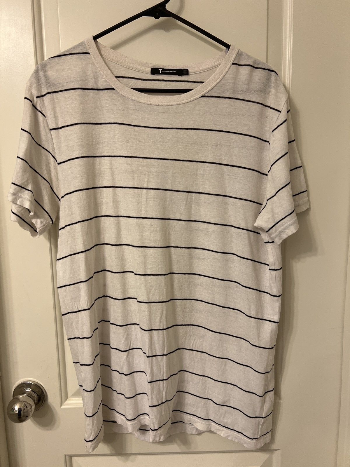 Alexander Wang × T by Alexander Wang T by Alexander Wang sz Small linen stripe crewneck Tee Size US S / EU 44-46 / 1 - 1 Thumbnail