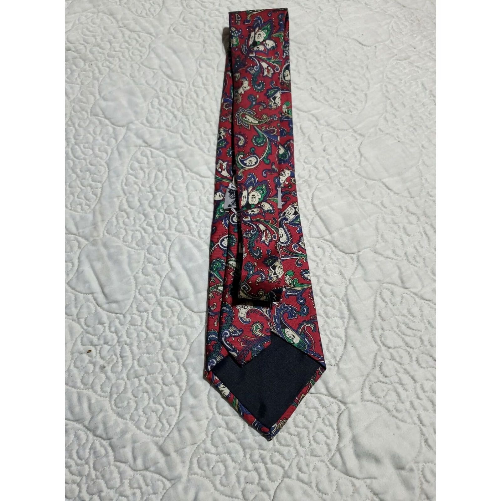 Disney Mickey Mouse Balacine Tie Paisley 100% Silk Multicolor Classic 57"-60" Men Disney Volt/Pattern? Size ONE SIZE - 6 Thumbnail