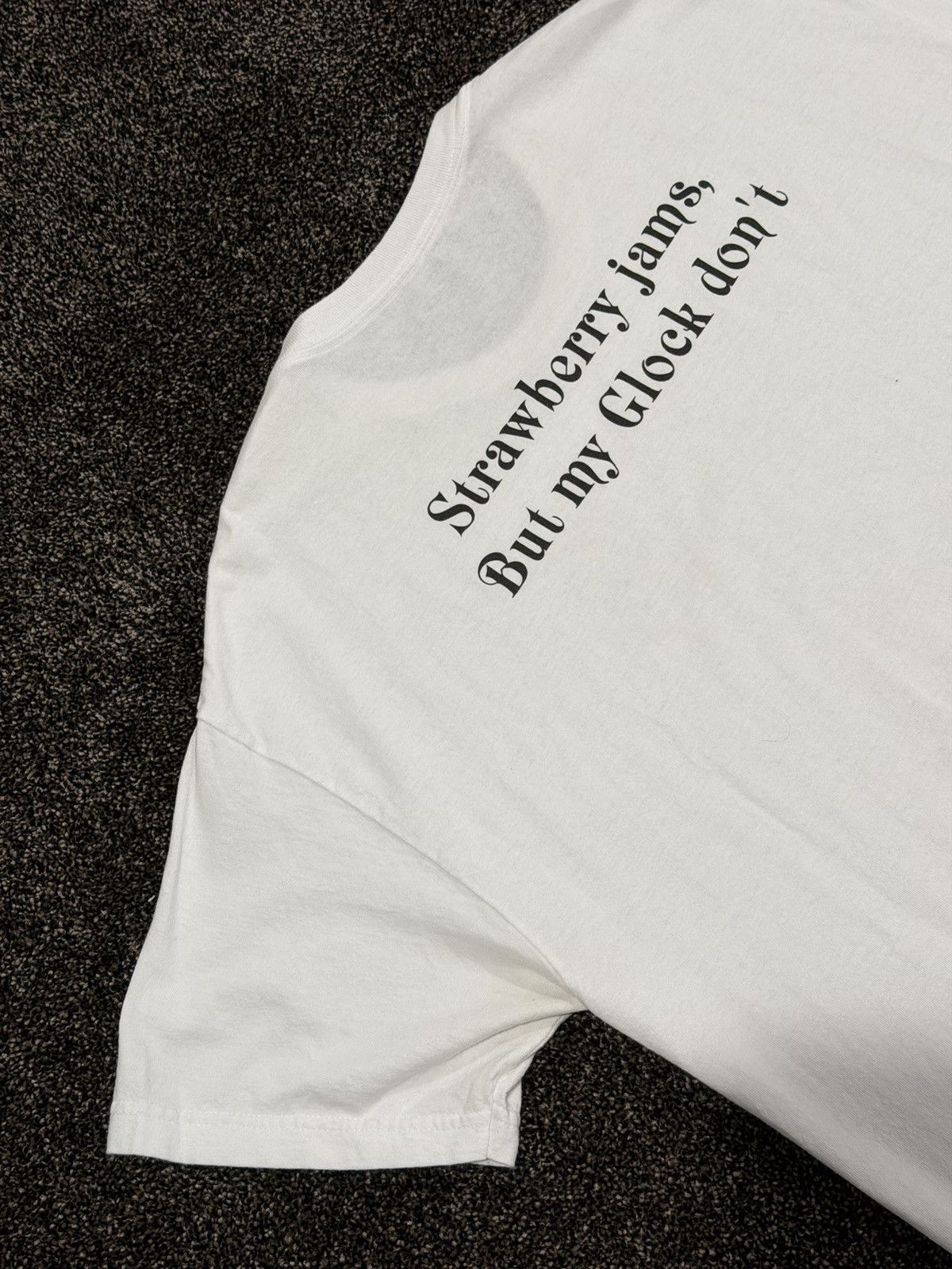 Strawberry Strawberry Jams but my Glock Don’t x Ben Baller White SS Tee Size US XL / EU 56 / 4 - 13 Thumbnail