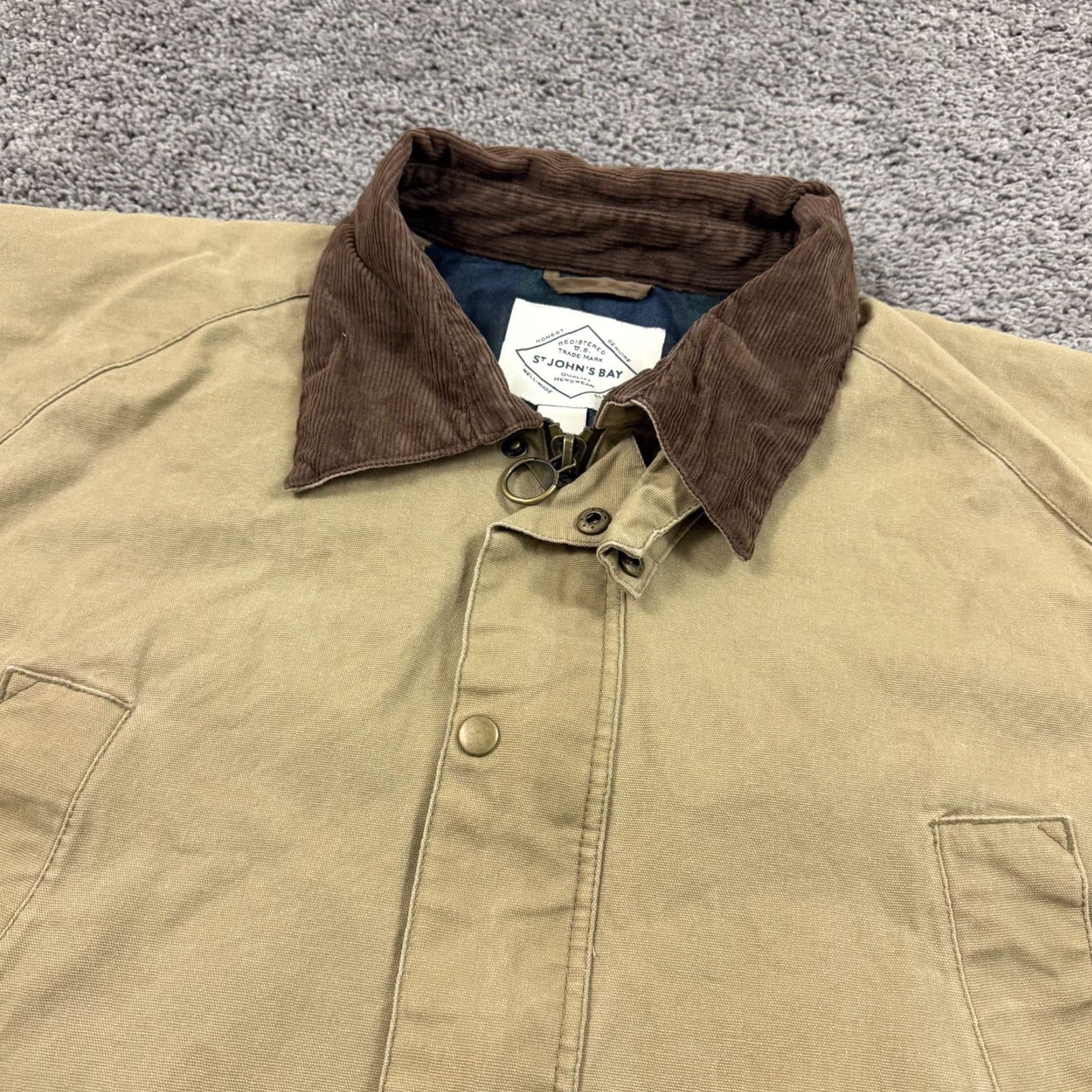 Vintage St. John's Bay Jacket Mens 2XL Beige Canvas Full Zip Lined Pockets Workwear Shirt/Jacket Size US XXL / EU 58 / 5 - 2 Thumbnail