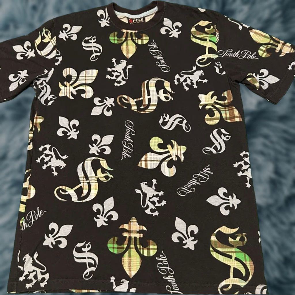 Southpole VINTAGE Southpole T-Shirt L Black Double-Sided All Over Print Hip Hop 90s Grunge Y2K Punk Skater Mens Size US L / EU 52-54 / 3 - 1 Thumbnail