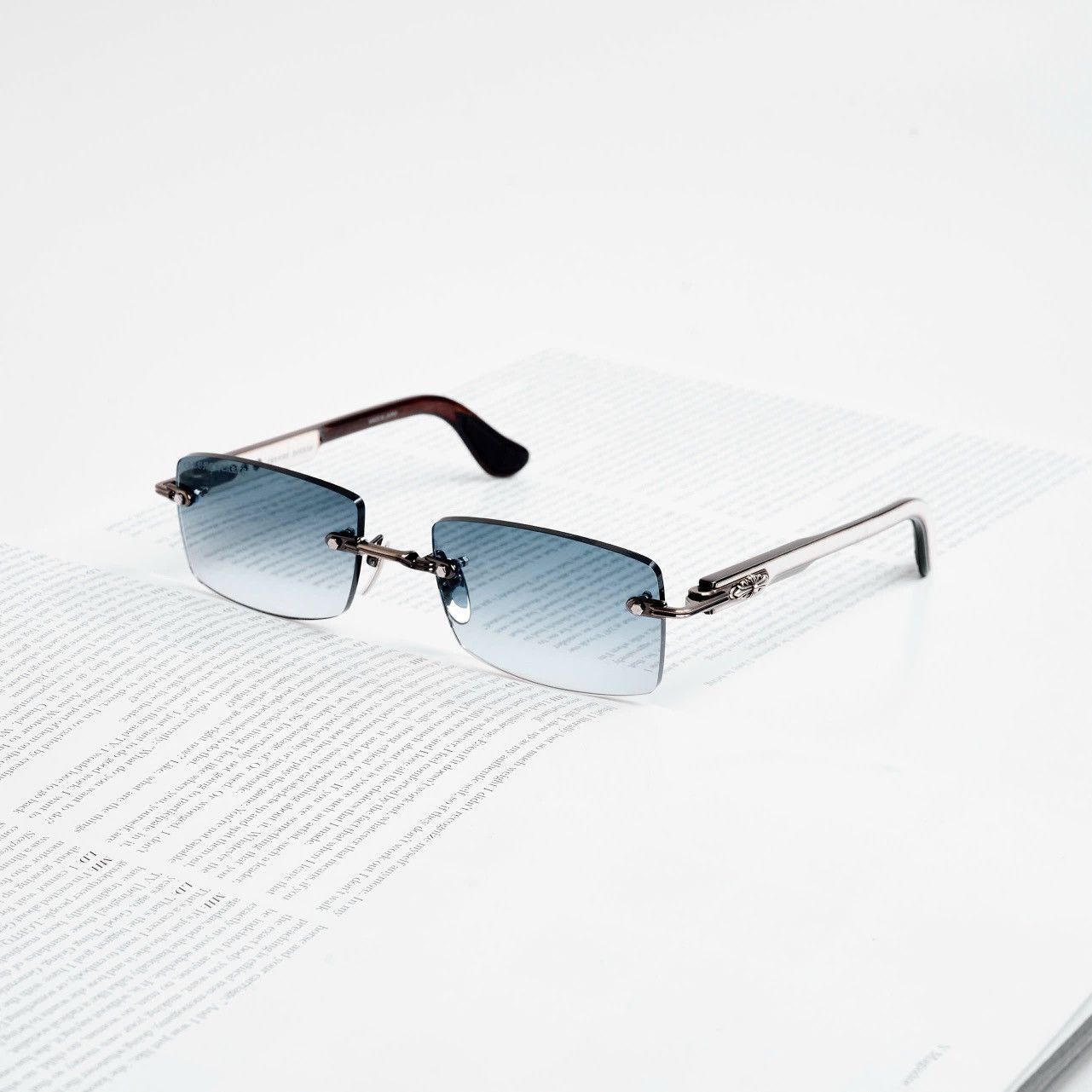 Chrome Hearts CHROME HEARTS DEEP II ANTIQUE SILVER - WHITE EBONY WOOD PIANO VARNISH SUNGLASSES Size ONE SIZE - 1 Thumbnail