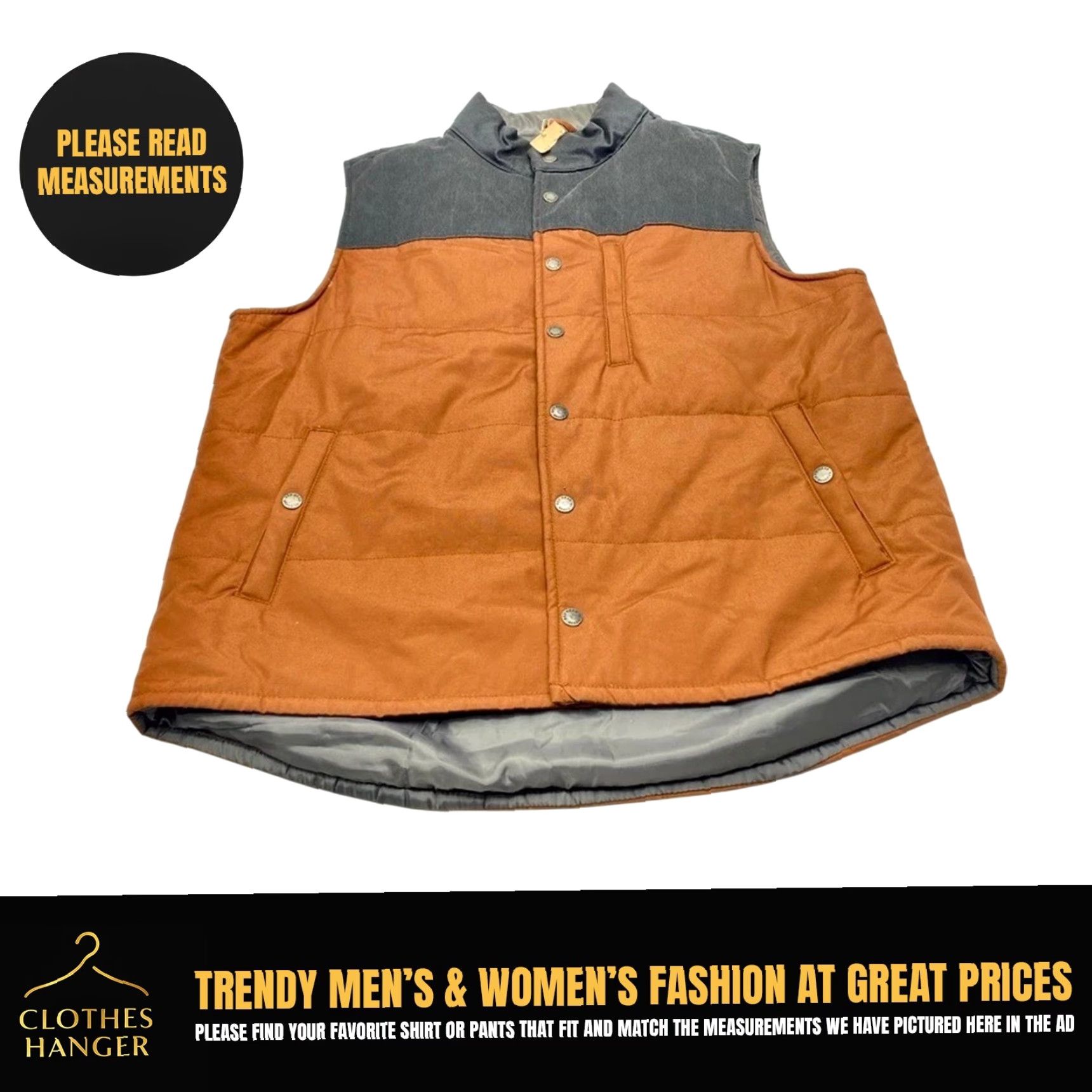 Vintage NWT Red Head Vest Mens XL Gray Rust Canvas Lined Padded Snaps Pockets NEW 8010 Size US XL / EU 56 / 4 - 2 Thumbnail