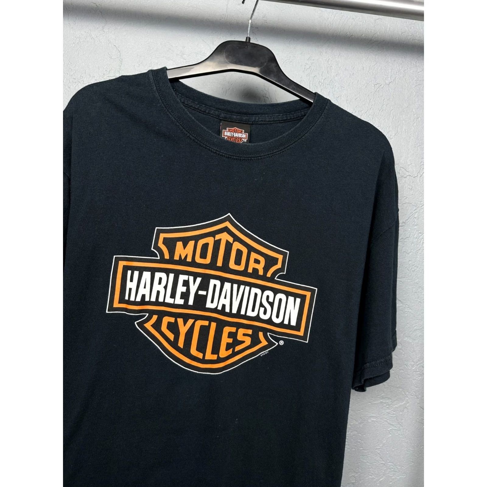 Harley Davidson Harley-Davidson Newcastle 2011 Big Logo Mens T-Shirt Tee Size L Black Cotton Short Sleeve Crew Neck Graphic Print Logo Mens Size US L / EU 52-54 / 3 - 2 Thumbnail