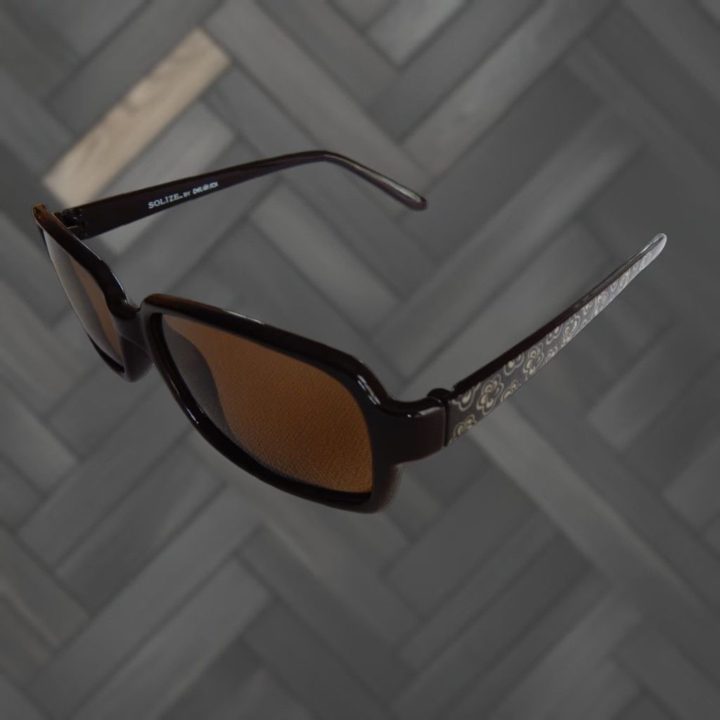 Vintage VINTAGE Solize Sunglasses Women Floral Brown 90s Retro Small Scratched Size ONE SIZE - 1 Thumbnail