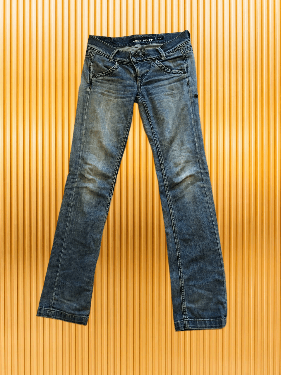 Miss Sixty Vintage Miss Sixty Logo Faded Denim Jeans Y2K Size 26" / US 2 / IT 38 - 1 Thumbnail