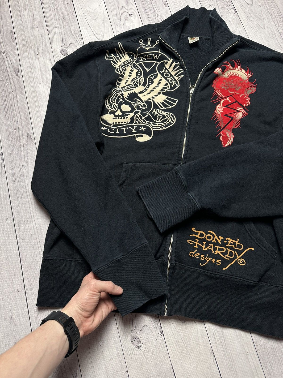 Ed Hardy × Vintage Vintage Ed Hardy zip hoodie rare big logo size XL Size US XL / EU 56 / 4 - 7 Thumbnail