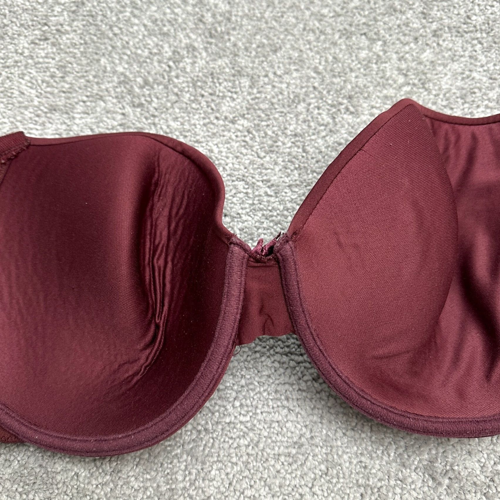 Vintage VINTAGE Prima Valentina Push Up Bra Women 38DD Maroon Padded Underwired Adjustable Strap 38DD Red Womens Bra Size ONE SIZE - 7 Thumbnail