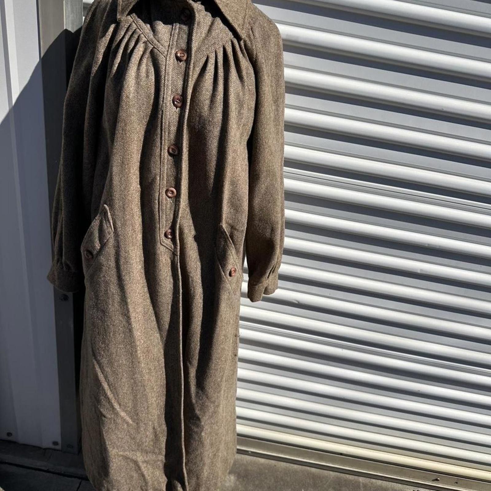 Other Brown wool tweed overcoat vintage Size L / US 10 / IT 46 - 1 Thumbnail