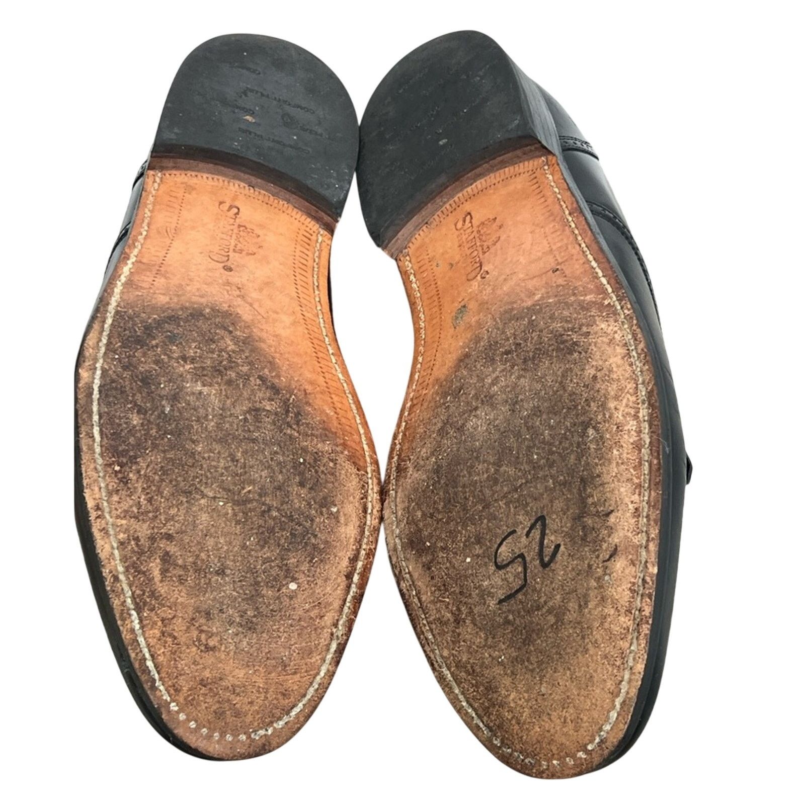 Stafford STAFFORD EXECUTIVE Comfort Plus Black Leather Wingtip Shoes Size US 11.5 / EU 44-45 - 10 Thumbnail