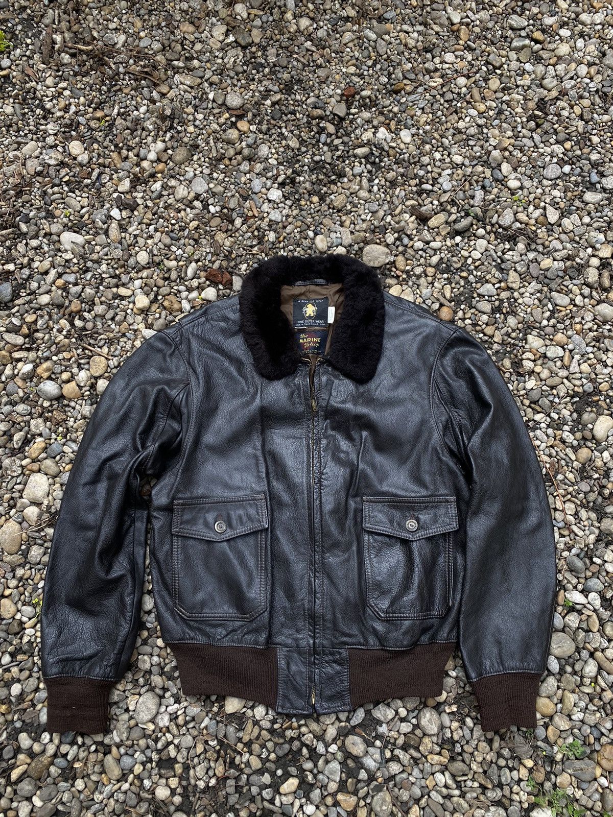Golden Bear × Vintage Vintage 70s Golden Beat Goat Skin Leather G1 Flight Jacket Size US M / EU 48-50 / 2 - 1 Thumbnail