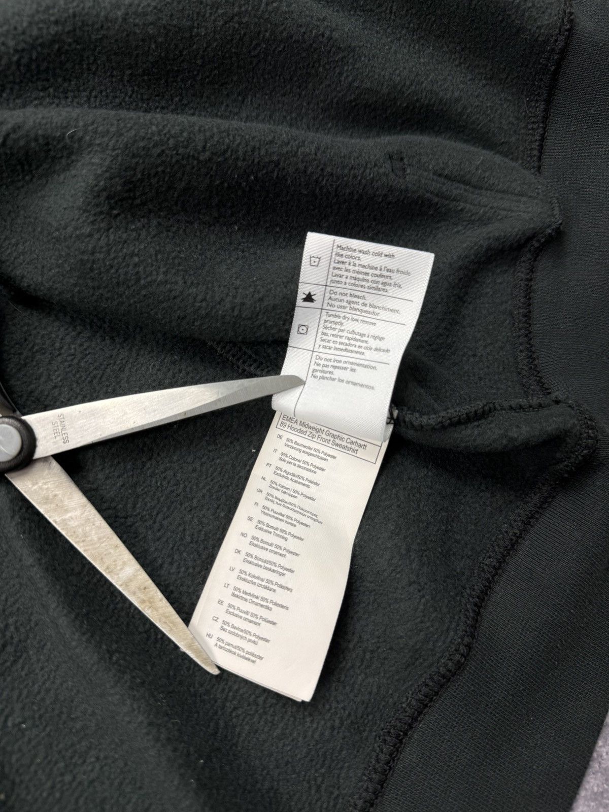 Carhartt Vintage Y2K Carhartt Big Logo Zip Up Hoodie Black Jacket Size US L / EU 52-54 / 3 - 12 Thumbnail