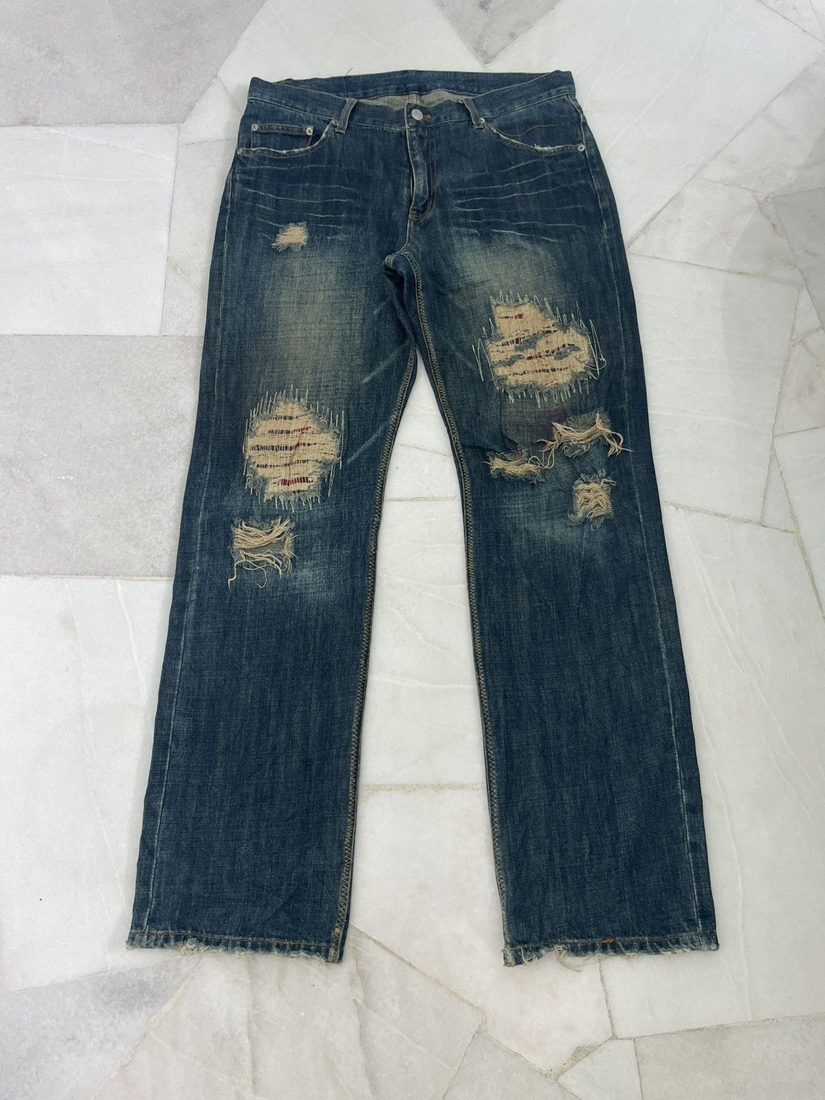 Japanese Brand Rare💥Vintage Rattle Trap Distressed Jeans Size US 34 / EU 50 - 3 Thumbnail