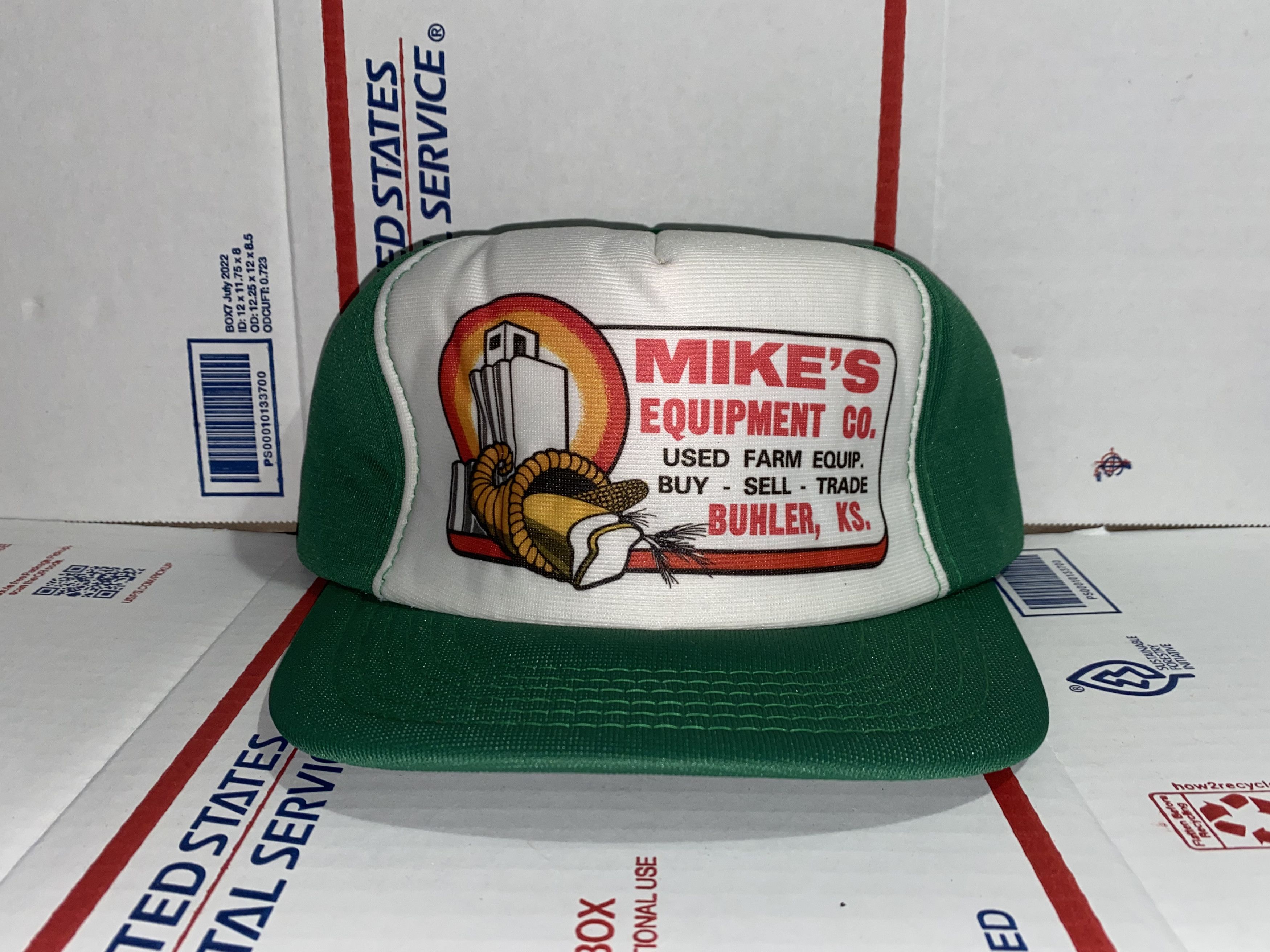 Vintage vtg Foam trucker Hat Mike's Farm Equipment Co. Cap kansas US Size ONE SIZE - 1 Thumbnail