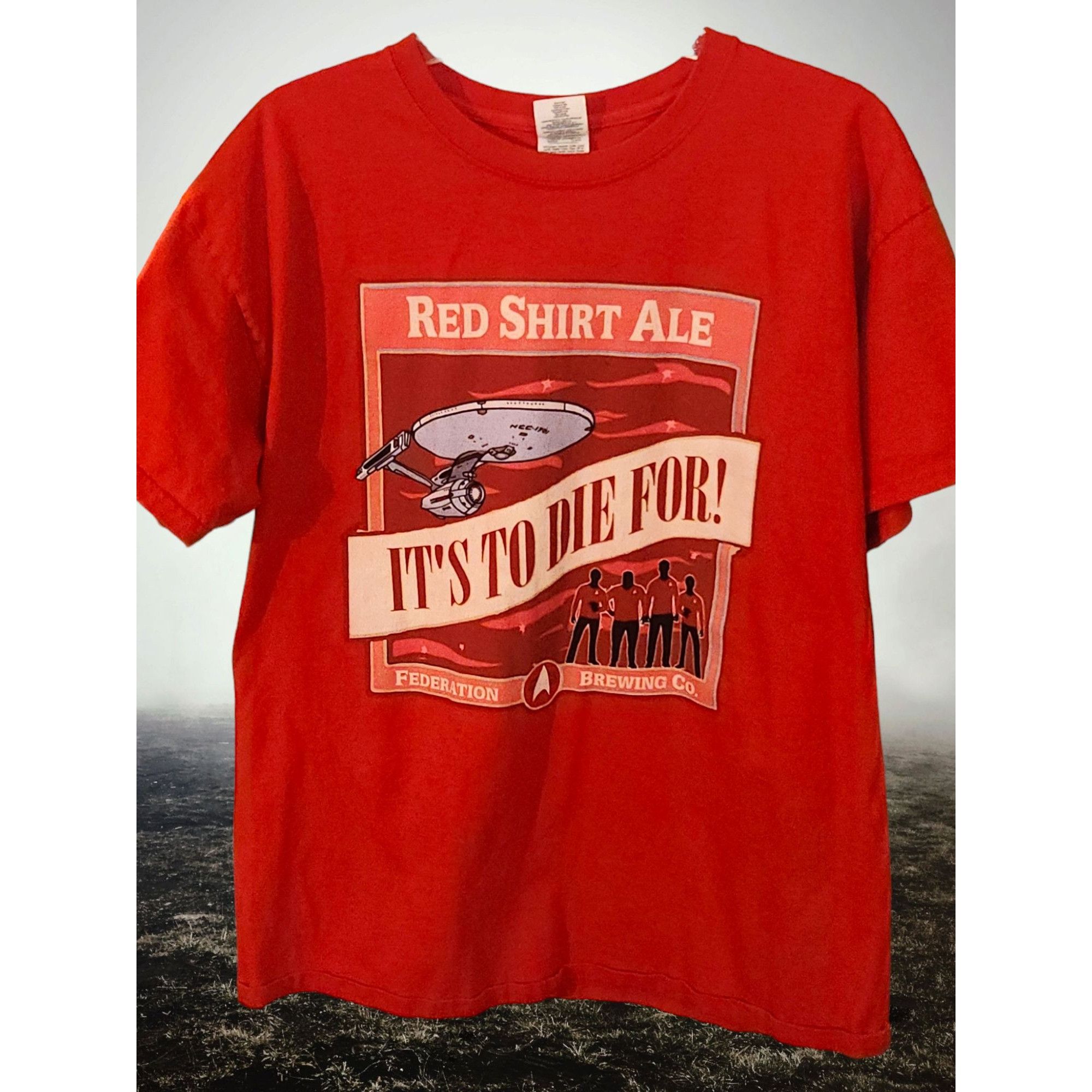 Gildan Vtg Star Trek T-shirt "Red Shirt Ale" Mens L Federation Brew Size US L / EU 52-54 / 3 - 1 Thumbnail