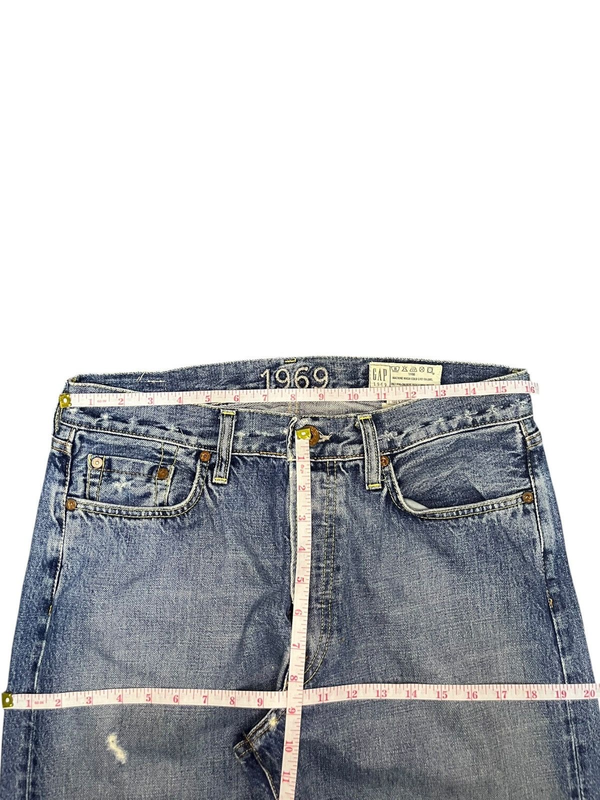 Gap Vintage Gap Blue Wash Distress Loose Selvedge Jeans Size US 32 / EU 48 - 6 Thumbnail