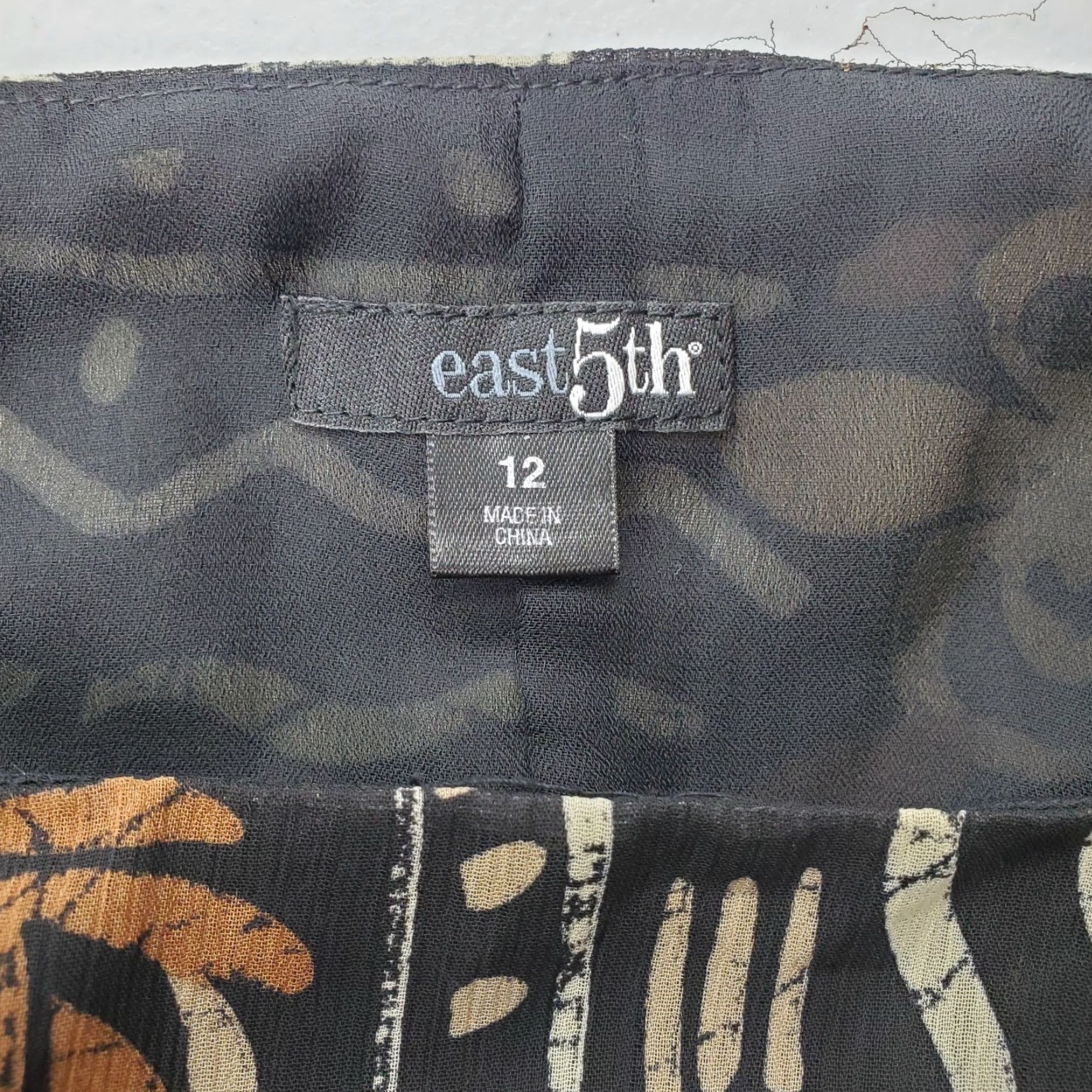 Vintage East 5th Skirt Womens Size 12 Multi Palm Trees Print Stretch Lined Flare Midi Techniques: Casual, Travel Size 34" / US 12 / IT 48 - 6 Thumbnail