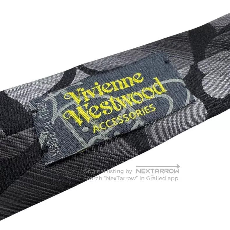 Vivienne Westwood Vivienne Westwood Grey and Black Plaid Silk Tie Size ONE SIZE - 5 Thumbnail