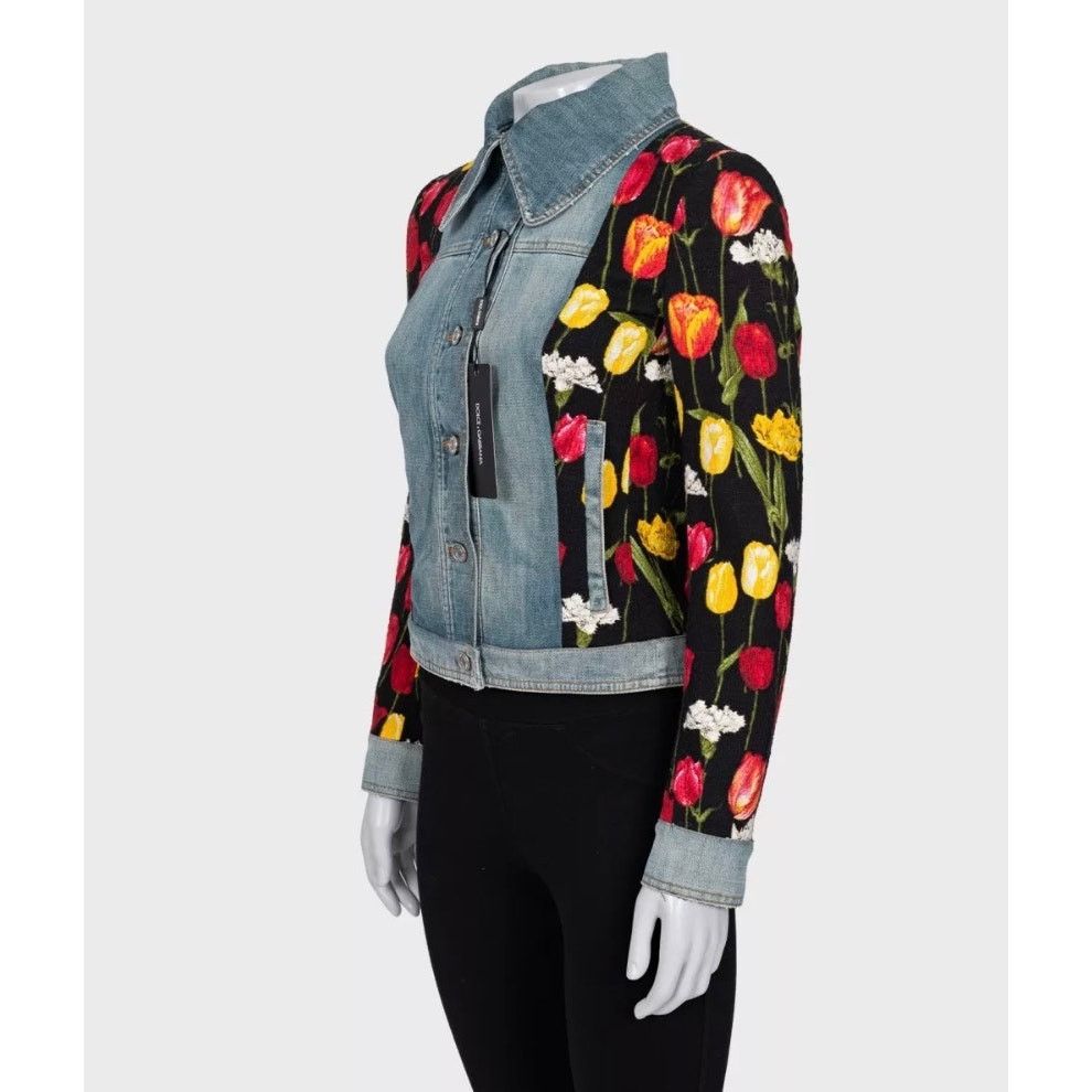 Dolce & Gabbana Dolce & Gabbana Floral Cotton Jacket IT38 XS Size XS / US 0-2 / IT 36-38 - 2 Thumbnail