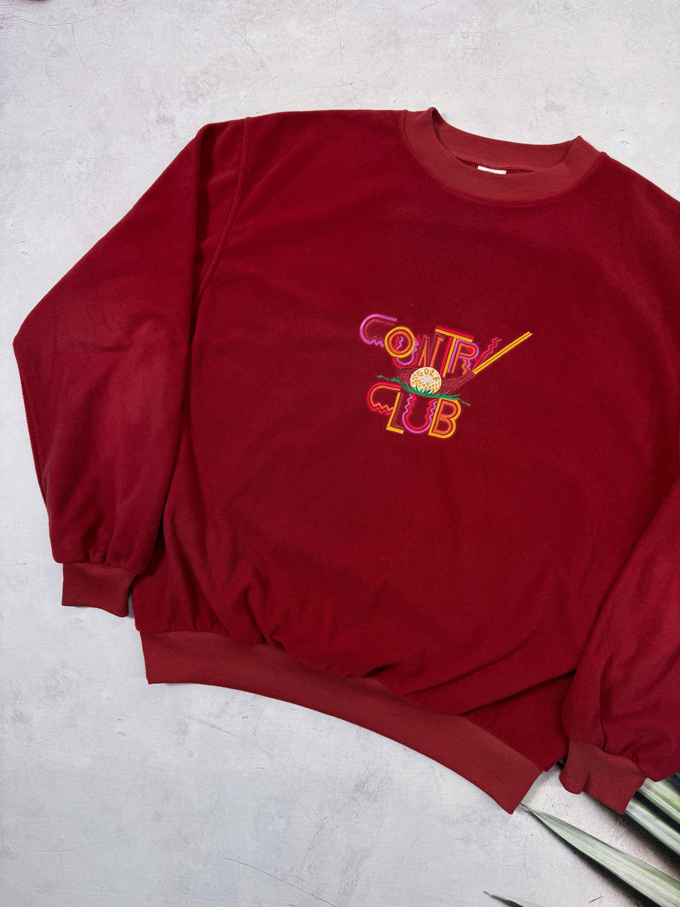 Bogner Vintage Bogner Sweatshirt Fleece Country Golf Club Burgundy Size US XL / EU 56 / 4 - 3 Thumbnail