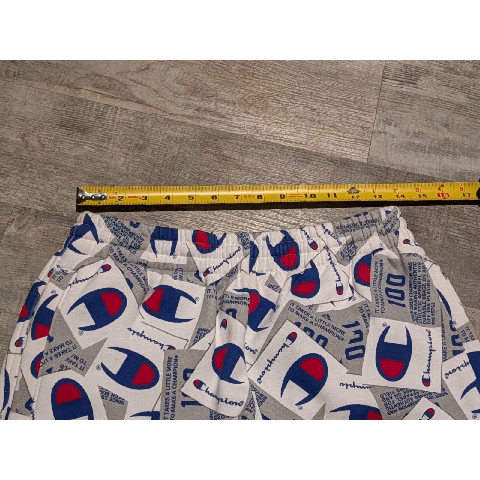 Champion Champion Sweatpants 3.0 Super Fleece Thick Sweat Pants Allover Tag Scatter Script Sz S White Unisex Adults Size US 29 - 7 Thumbnail
