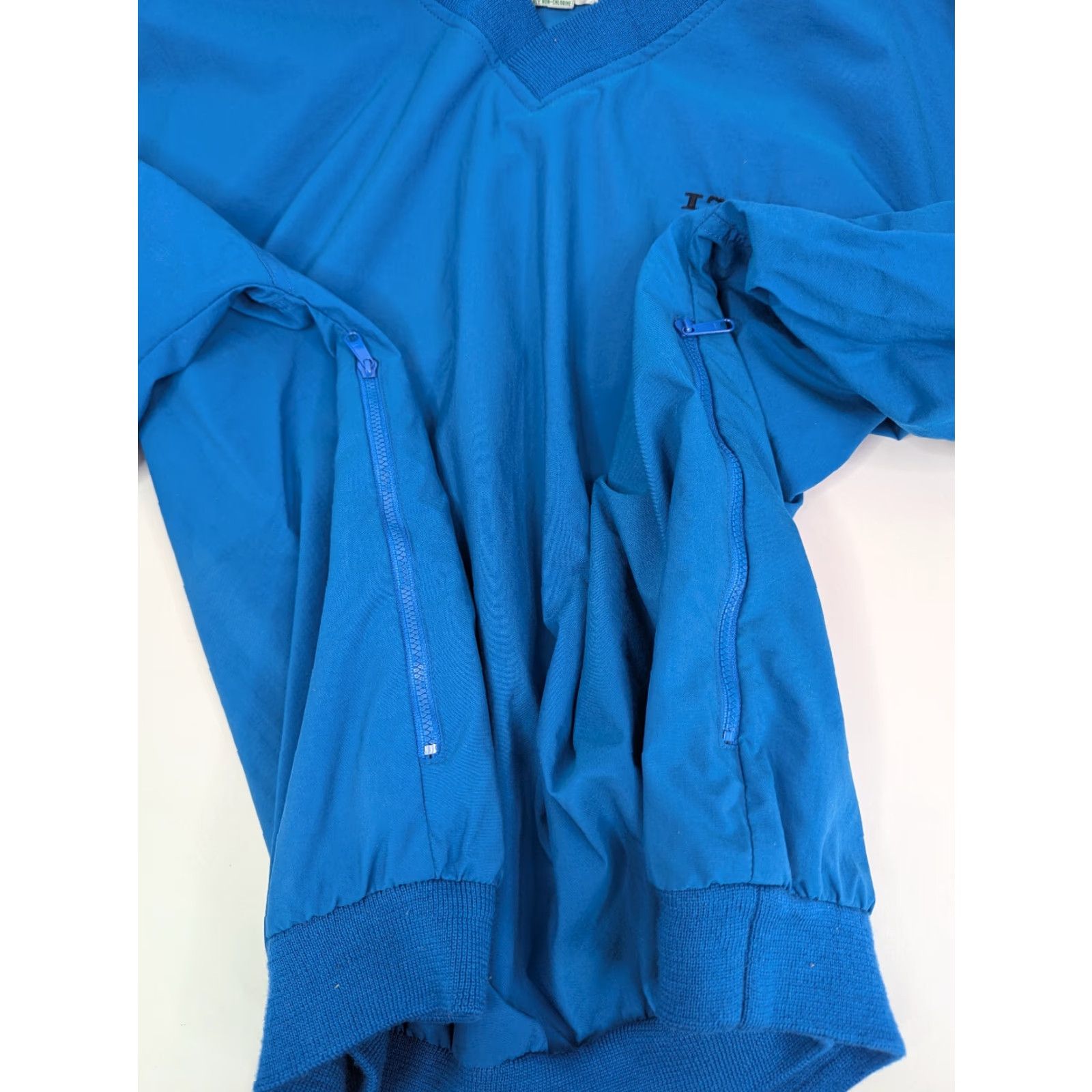 Izod VINTAGE IZOD Jacket Men L Blue Windbreaker Golf Pullover V-Neck Nylon Size US L / EU 52-54 / 3 - 2 Thumbnail