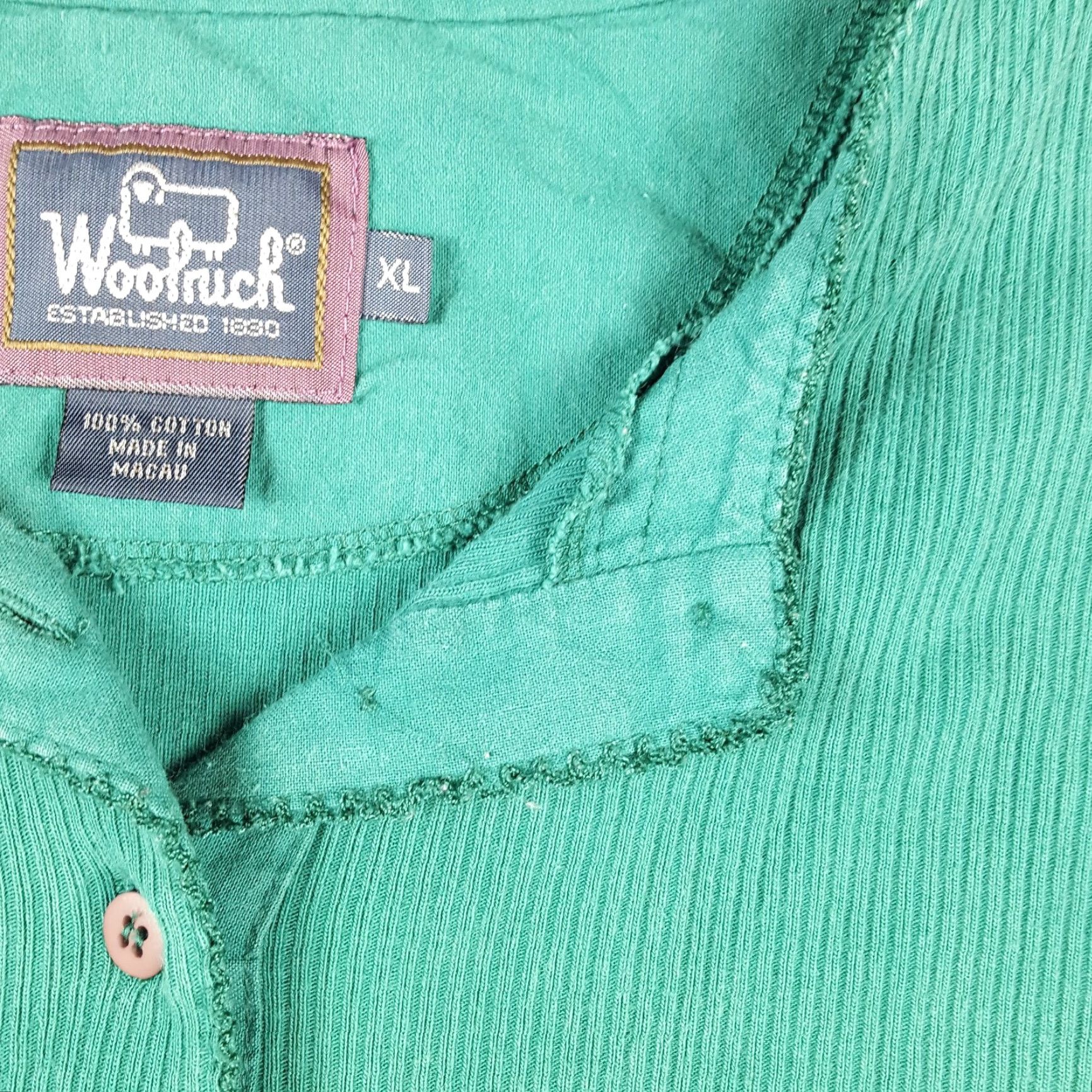Vintage Vintage Woolrich Women's Polo Shirt XL Green 90s Casual Athletic Outdoor Golf Tennis Preppy Size XL / US 12-14 / IT 48-50 - 3 Thumbnail