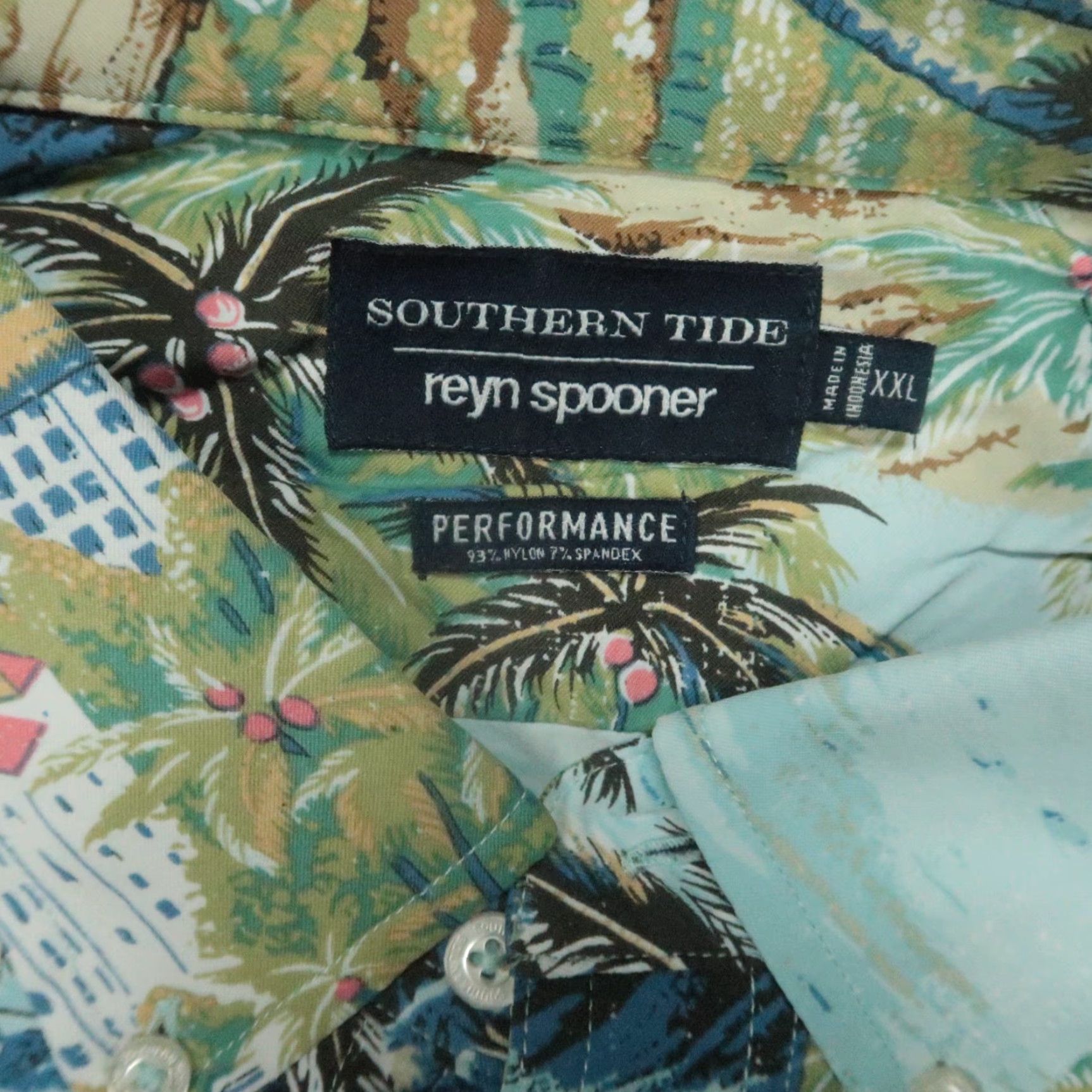 Reyn Spooner Reyn Spooner x Southern Tide Shirt Mens XXL Blue Performance Hawaiian Camp Beach Floral Short Sleeve Button-Up Collared Nylon Spandex Woven Size US XXL / EU 58 / 5 - 3 Thumbnail