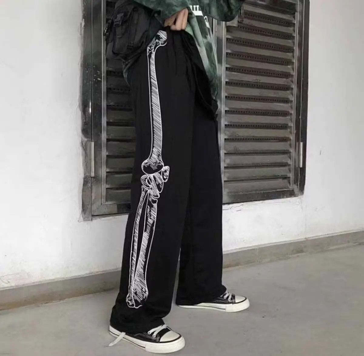 image of Skeleton Sweatpants Japanese Style Vintage in Black, Men's (Size 32)