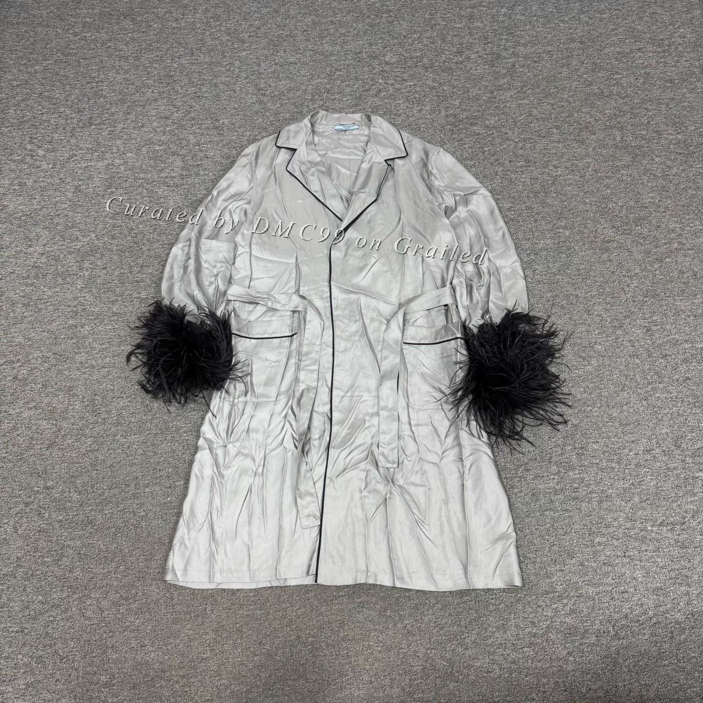 Prada Prada Silk Feather Sleeve Robe Size XL / US 12-14 / IT 48-50 - 1 Thumbnail