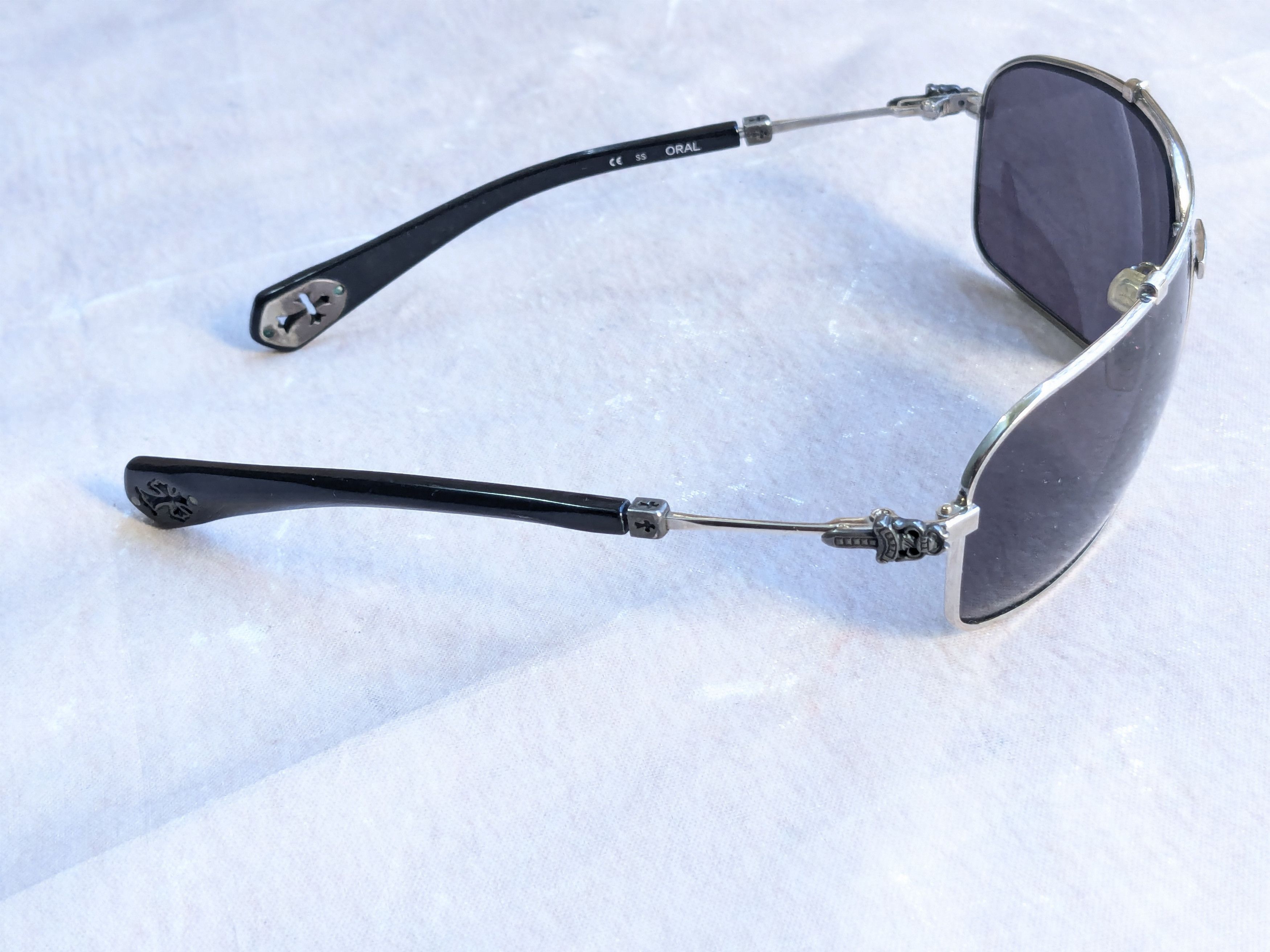 Chrome Hearts Chrome Hearts Aviator Sunglasses Oral Blue Silver Cross Y2K Size ONE SIZE - 6 Thumbnail