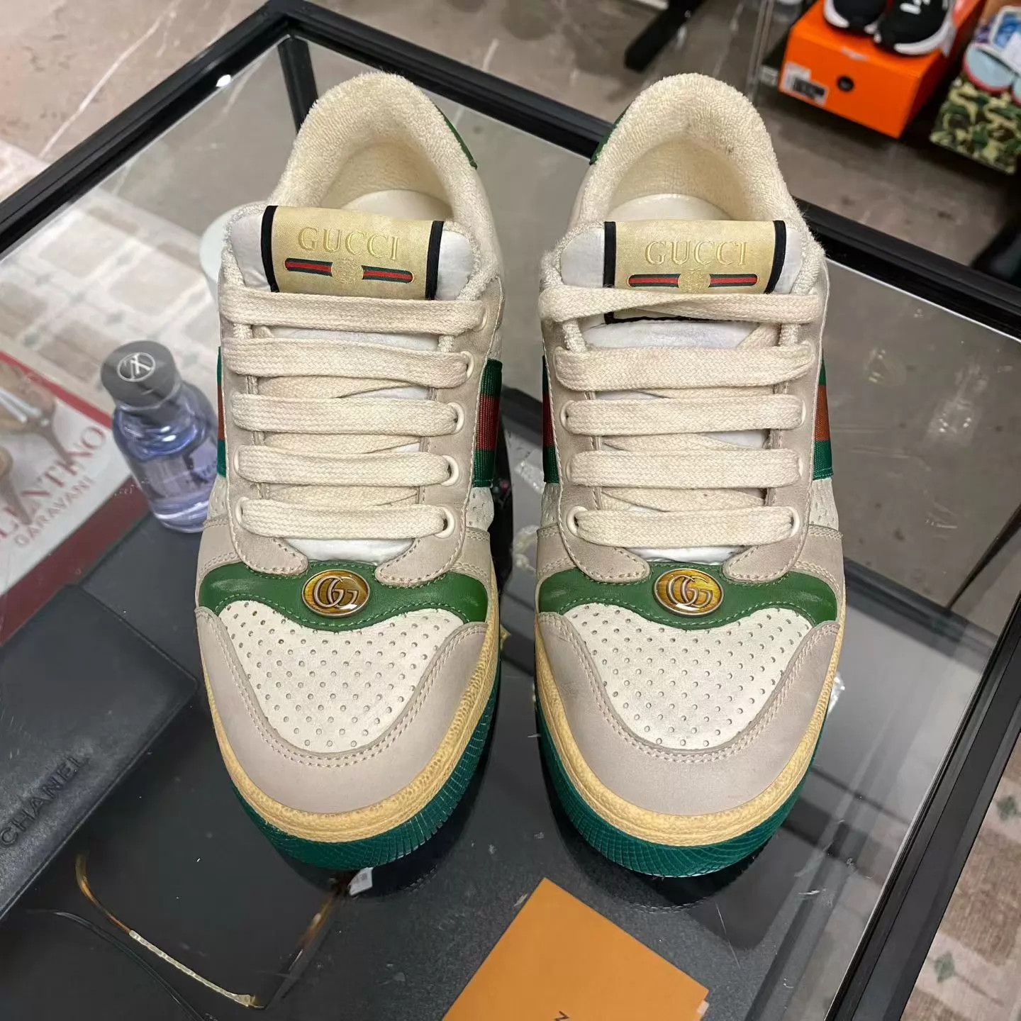 Gucci Gucci White Green Sneaker Women's 36 99new W1 Size US 5.5 / IT 35.5 - 3 Thumbnail