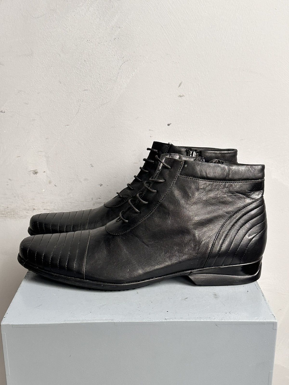 If Six Was Nine Leather Boots Hight Combat Western Guidi Style As 98 Rick Size US 11 / EU 44 - 5 Thumbnail