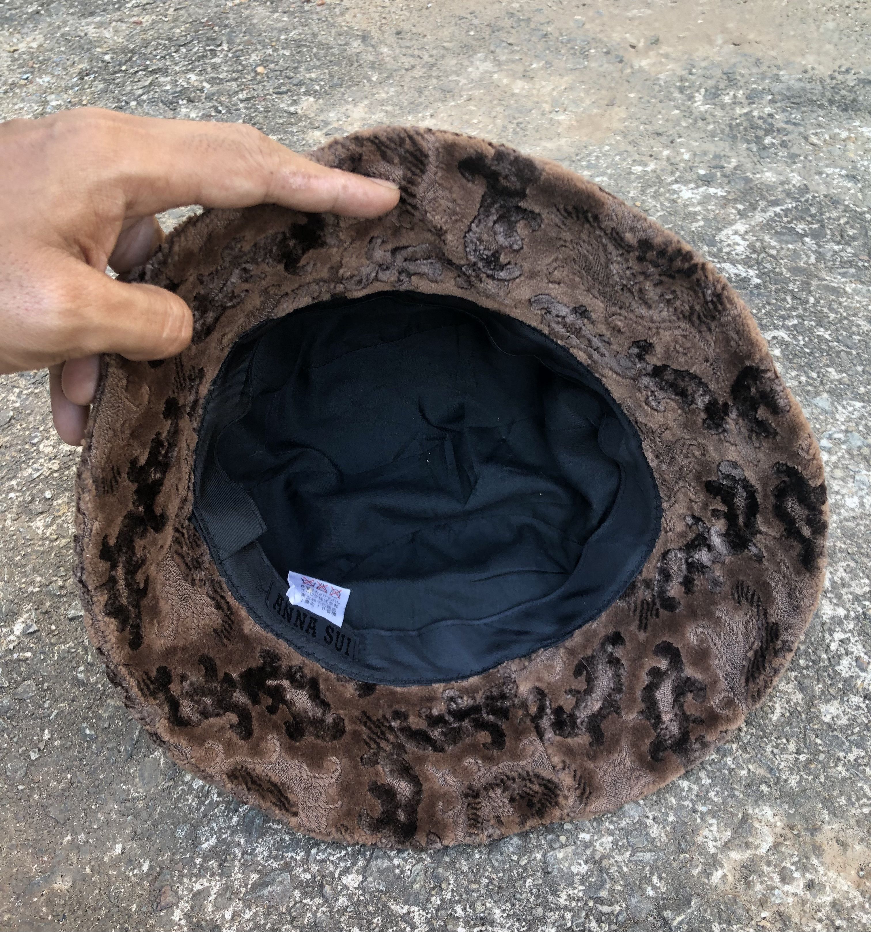 Anna Sui 💯Vintage ANNA SUI Leopard Faux Fur Bucket Hat Runway Size ONE SIZE - 6 Thumbnail