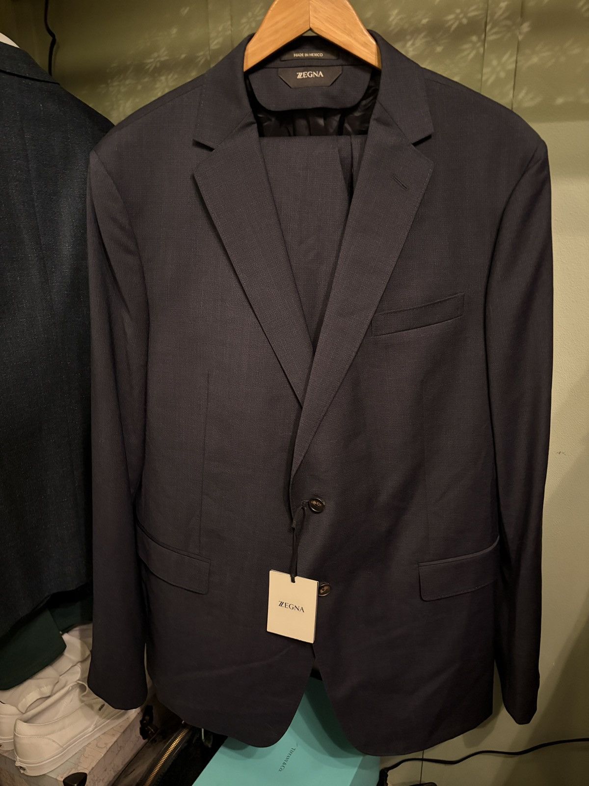 Z Zegna Zegna Suit Navy 8-58 R Size 54R - 1 Thumbnail