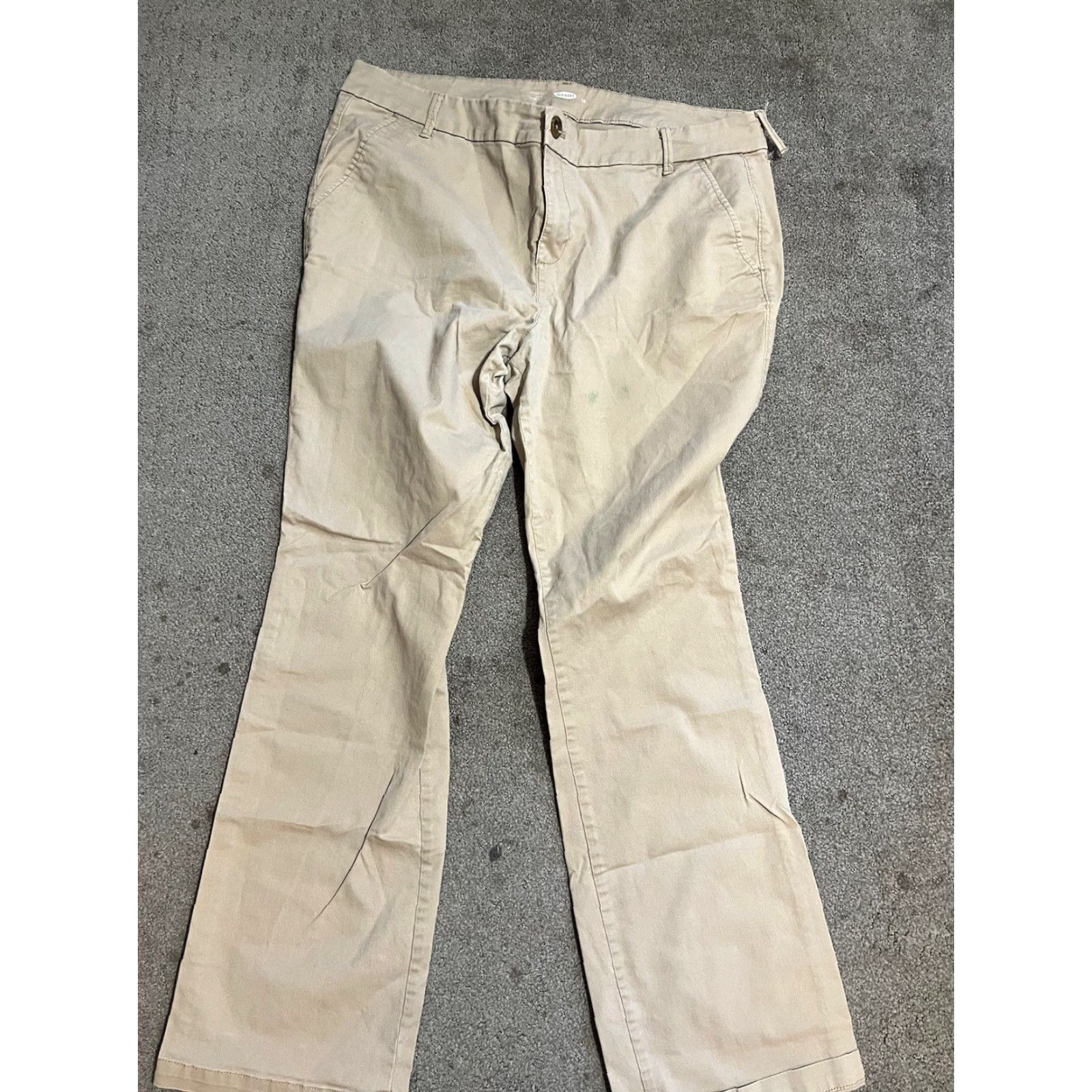 Old Navy Old Navy Beige Boot Cut Chino Pants Womens Size 16 Cotton Blend Stretch Solid Bootcut Size 38" / US 16 / IT 52 - 2 Thumbnail