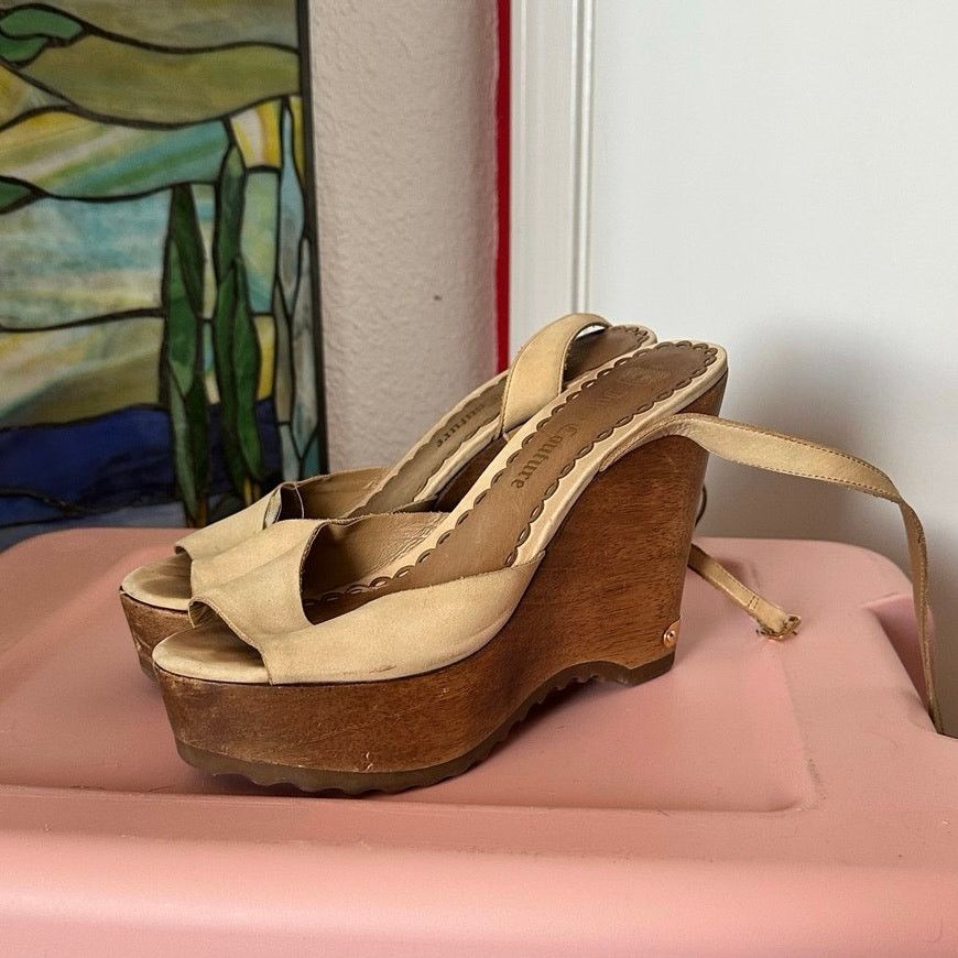 Juicy Couture juicy couture platform wedge heels open toed sandal shoes Size US 8.5 / IT 38.5 - 1 Thumbnail