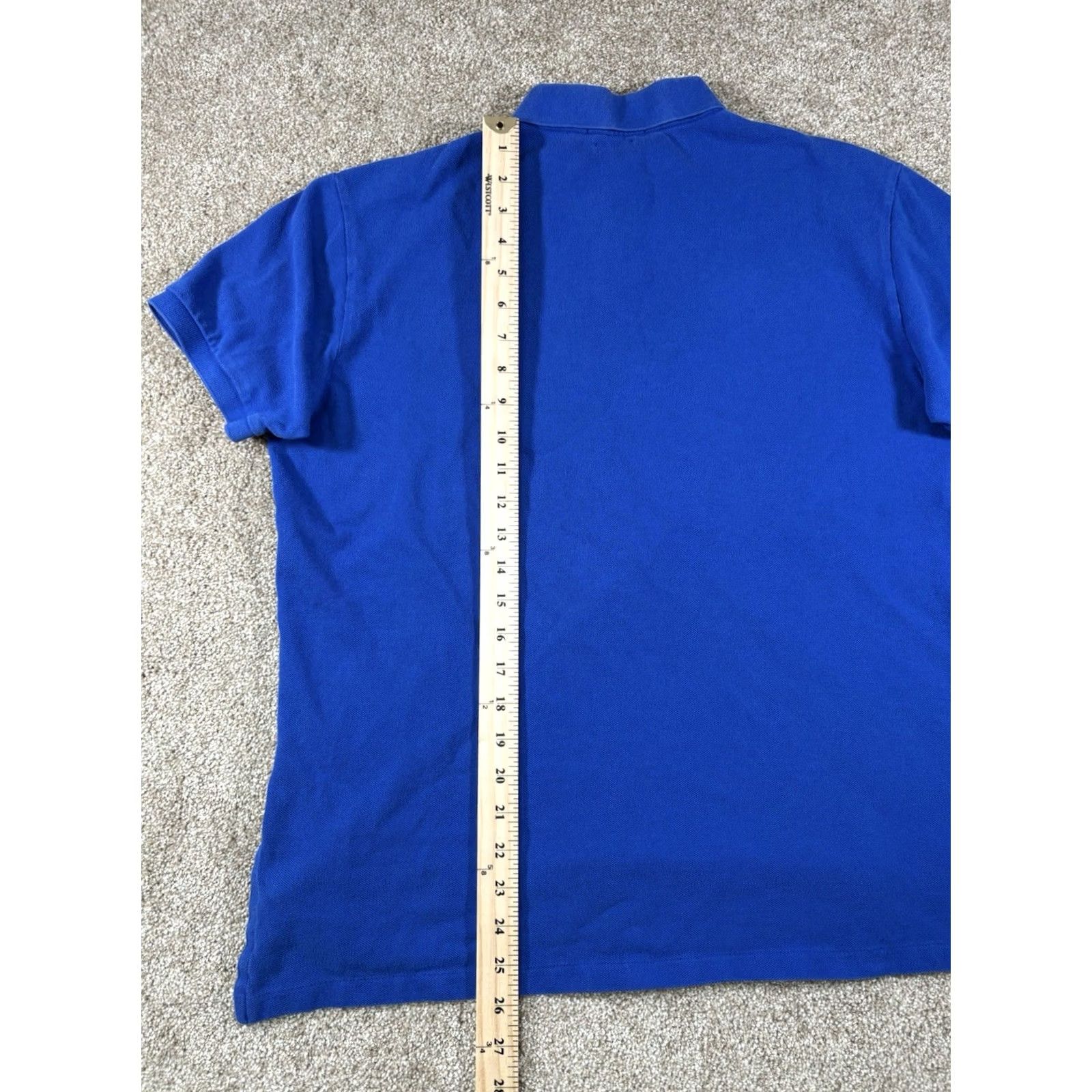 Polo Ralph Lauren Polo Ralph Lauren Polo Shirt Men L Blue W/ Green Pony, Custom Fit, Short Sleeve, Button, Embroidered Logo, Knit Cotton, Regular Size US L / EU 52-54 / 3 - 4 Thumbnail