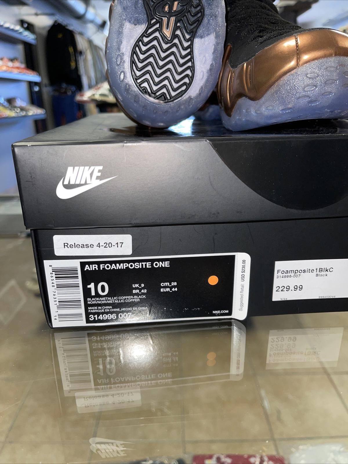 Nike 2017 Nike Air Foamposite One Copper Black 314996-007 Size 10 Size US 10 / EU 43 - 7 Thumbnail
