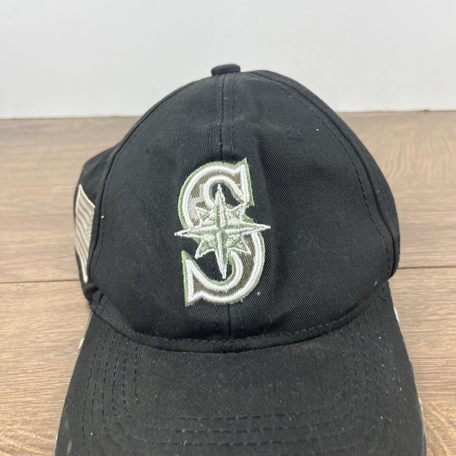 Other Seattle Mariners MLB Hat USA Flag Patch Black Hat Adjustable Size ONE SIZE - 7 Thumbnail