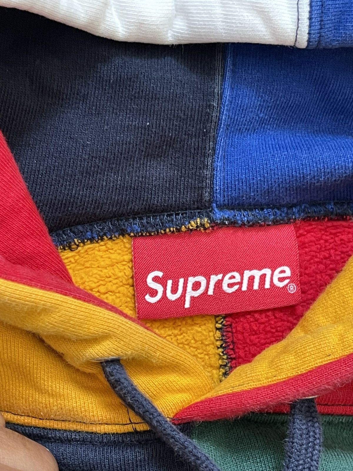 Supreme Supreme Navy Patchwork Hoodie Sz. L Size US L / EU 52-54 / 3 - 5 Thumbnail