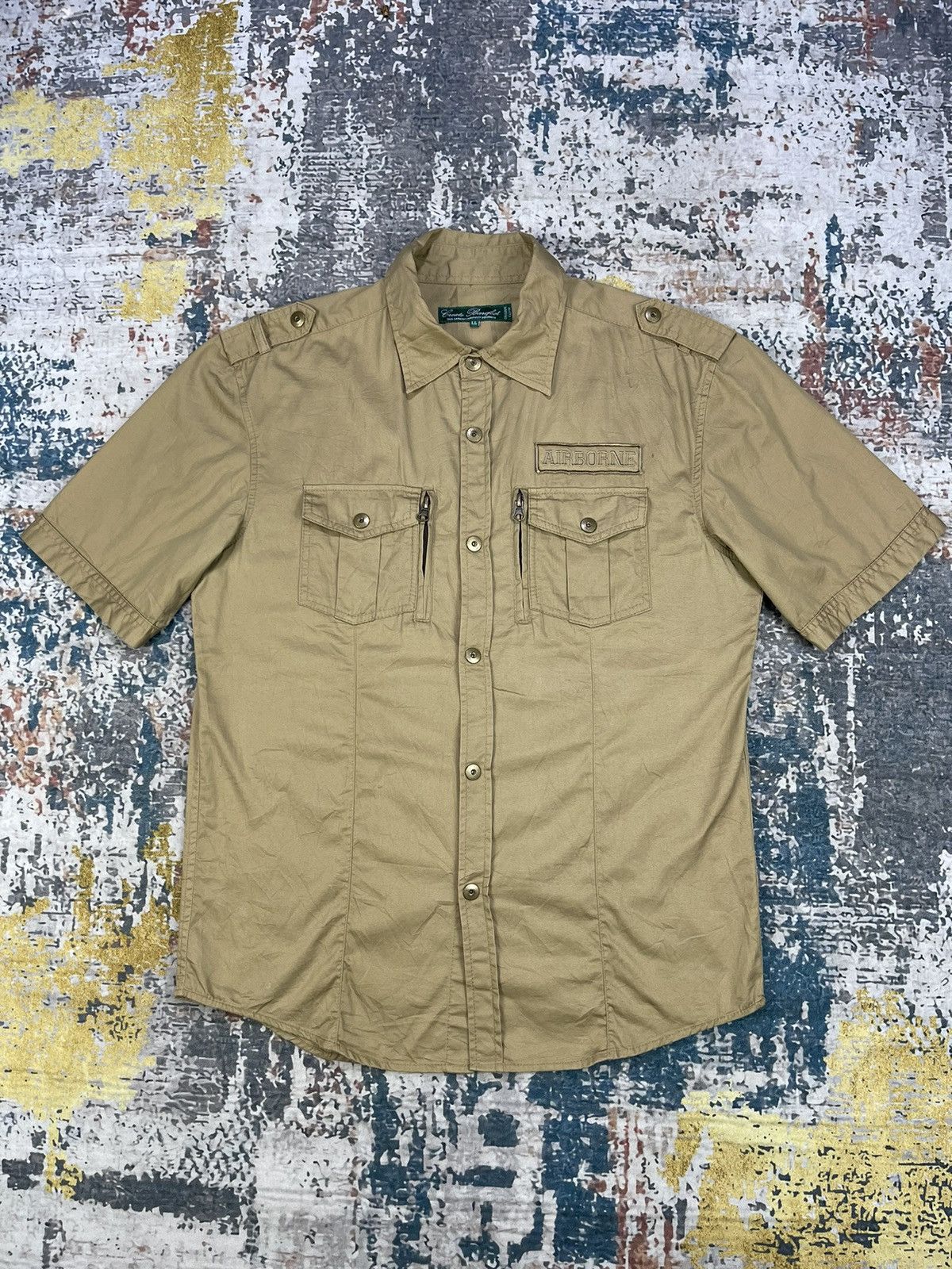 Japanese Brand Create Barefoot Military Airborne Button Down Shirt Size US M / EU 48-50 / 2 - 1 Thumbnail