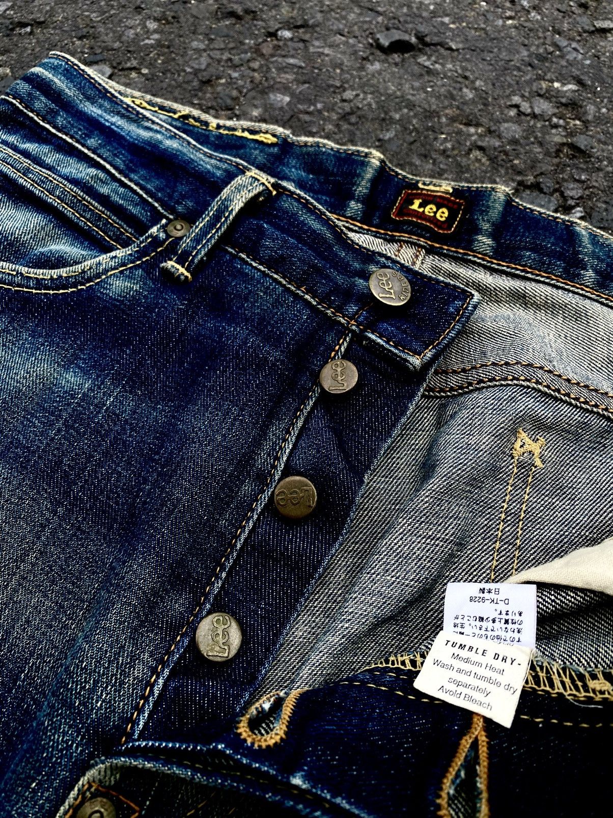 Lee Vtg Lee Half Selvedge Distressed Denim Mud Wash🇯🇵 Size US 32 / EU 48 - 5 Thumbnail