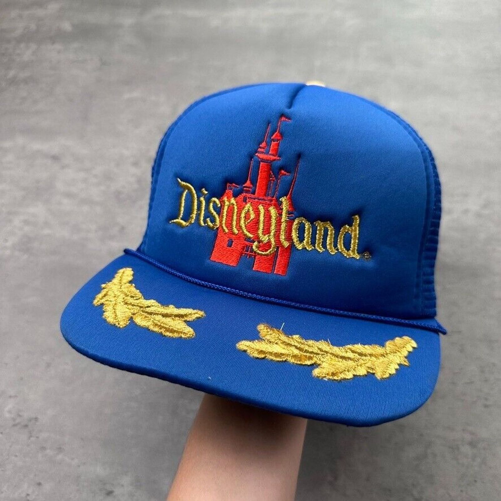 Disney Vintage Disneyland Walt Disney Productions Gold Leaf 80s Hat Size ONE SIZE - 1 Thumbnail