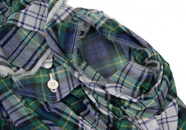 Other Comme Des Garcons White and Green Plaid Shifting Shirt Size S / US 4 / IT 40 - 4 Thumbnail