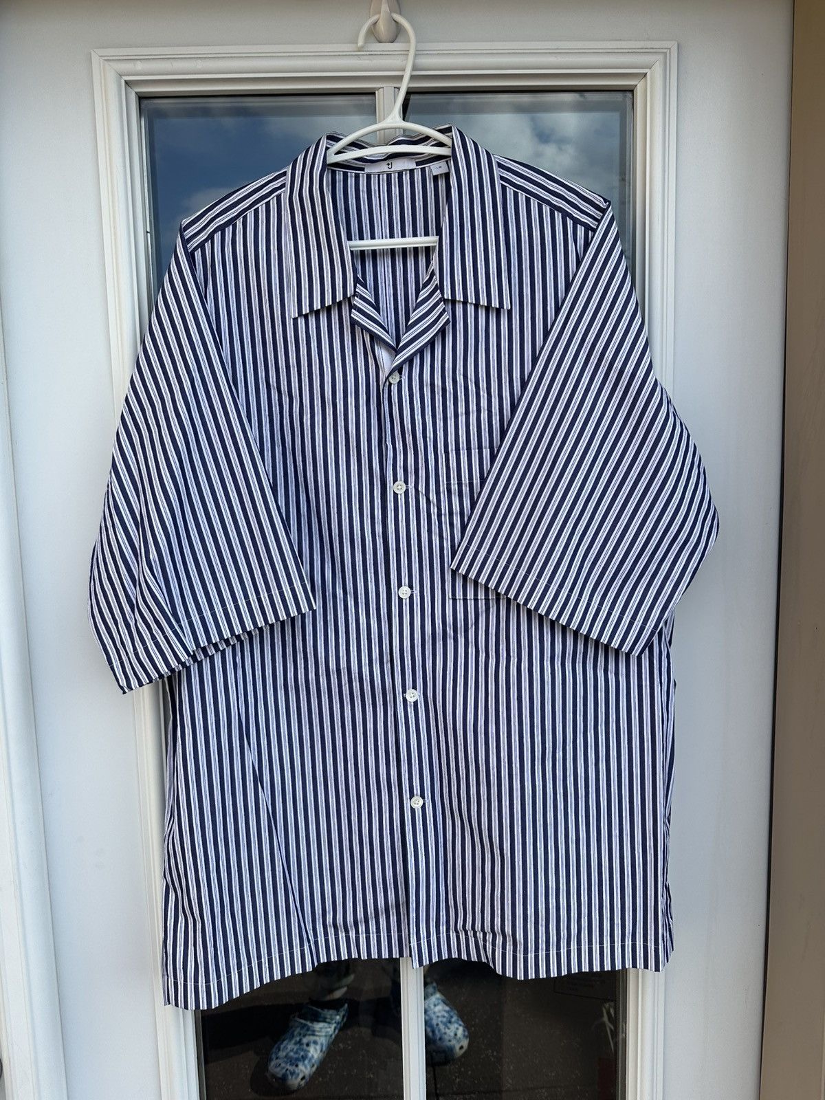 Jil Sander × Uniqlo Jil Sander J+ Uniqlo Oversized Striped Pocket Shirt Size US L / EU 52-54 / 3 - 1 Thumbnail