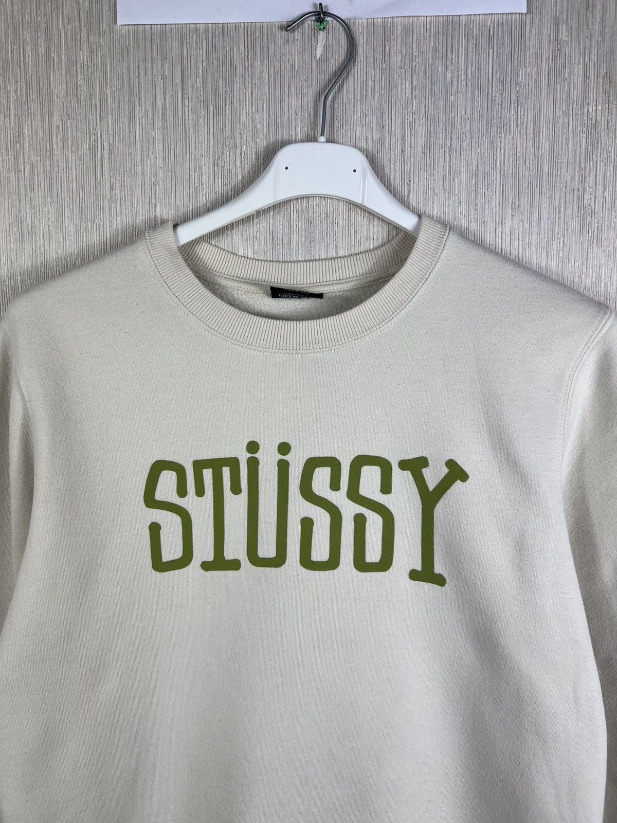 Stussy Vintage Stussy y2k cream green big logo crewneck sweatshirt Size US S / EU 44-46 / 1 - 3 Thumbnail